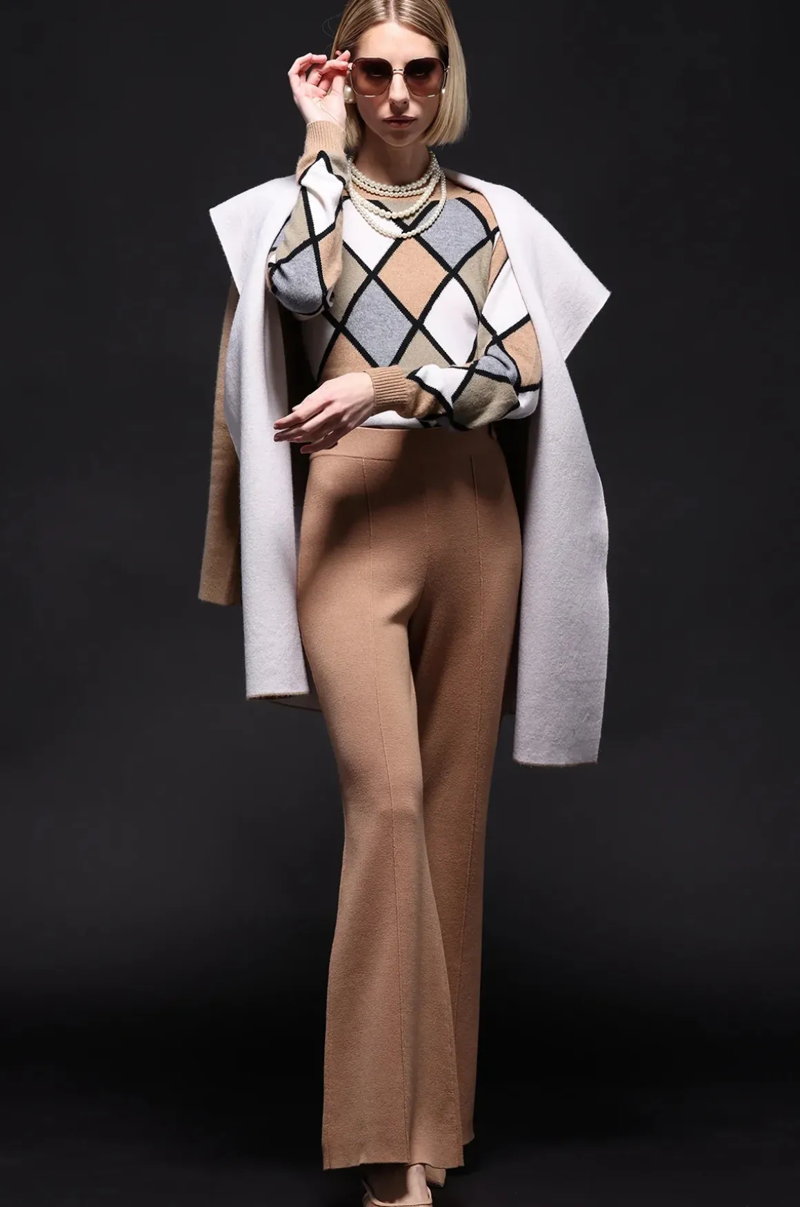 Minnie Rose Cashmere Argyle Pullover *FINAL SALE*