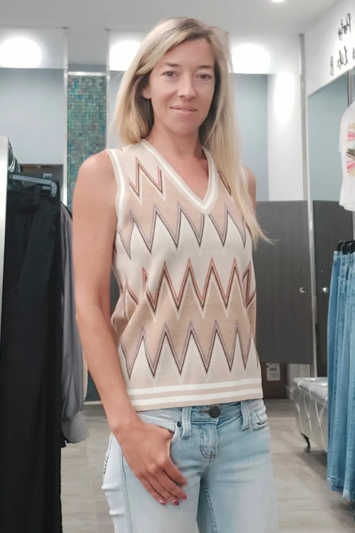 Minnie Rose Chevron Vest *FINAL SALE*