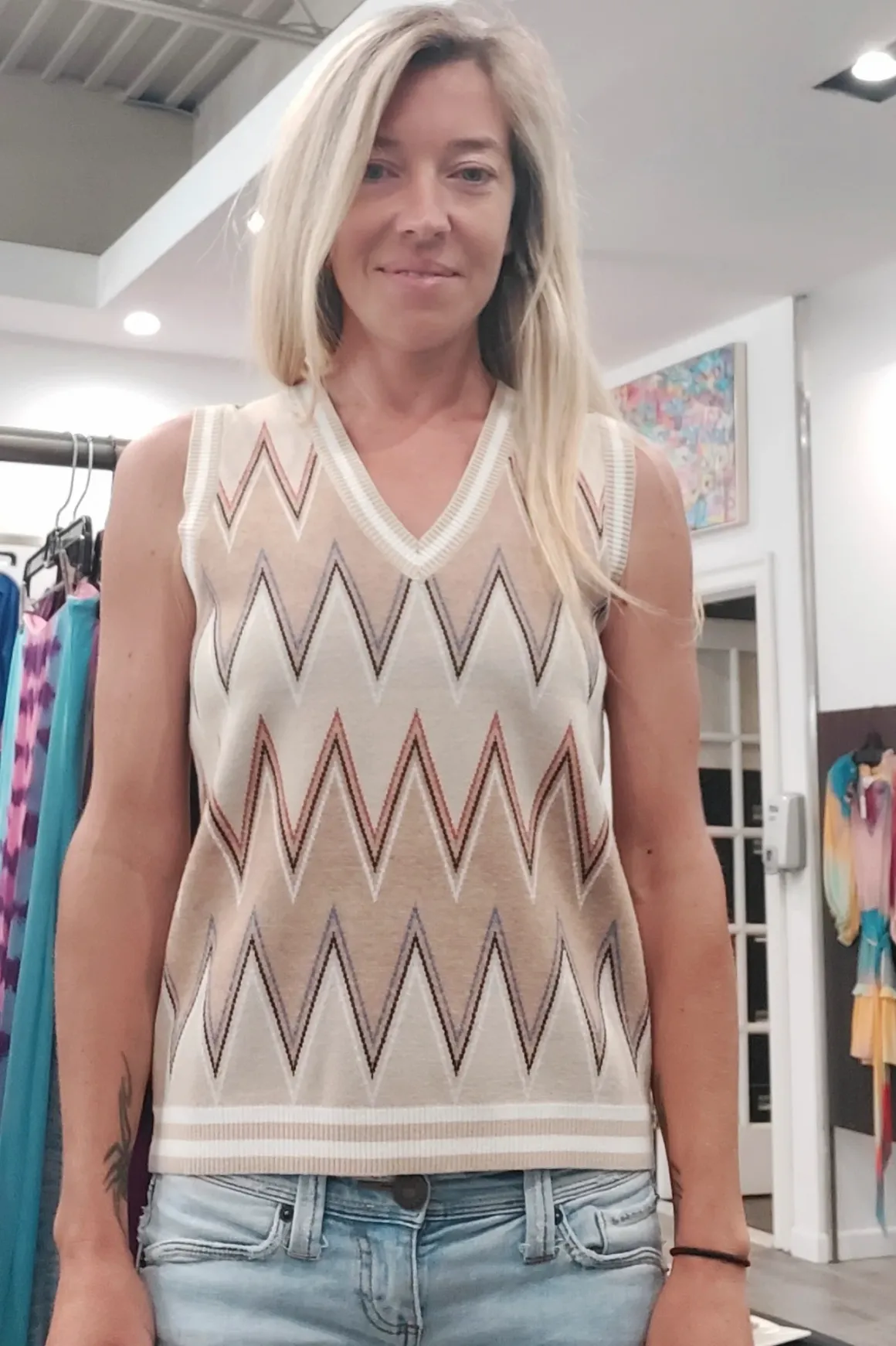 Minnie Rose Chevron Vest *FINAL SALE*