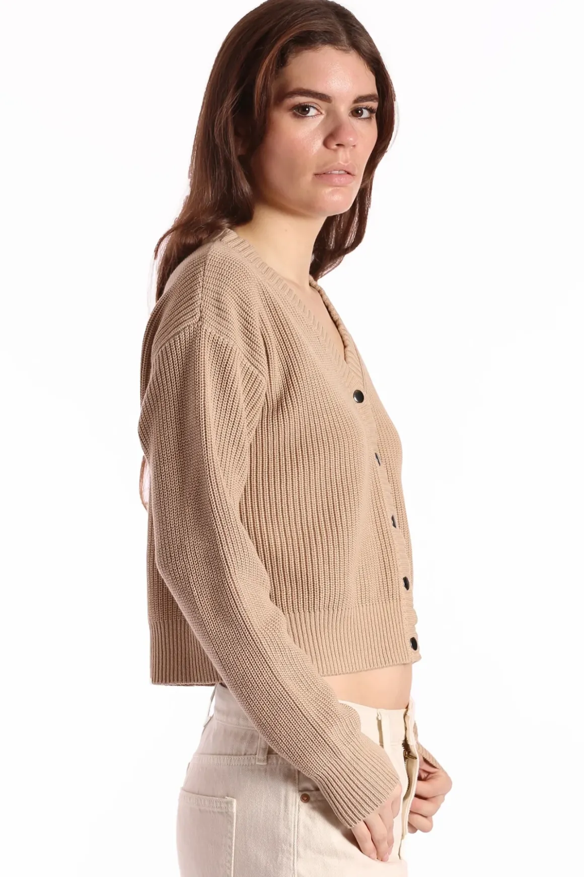 Minnie Rose Shaker Cropped Cardigan