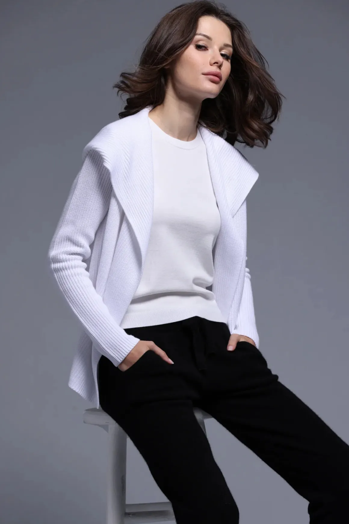 Minnie Rose Shaker Hooded Cardigan