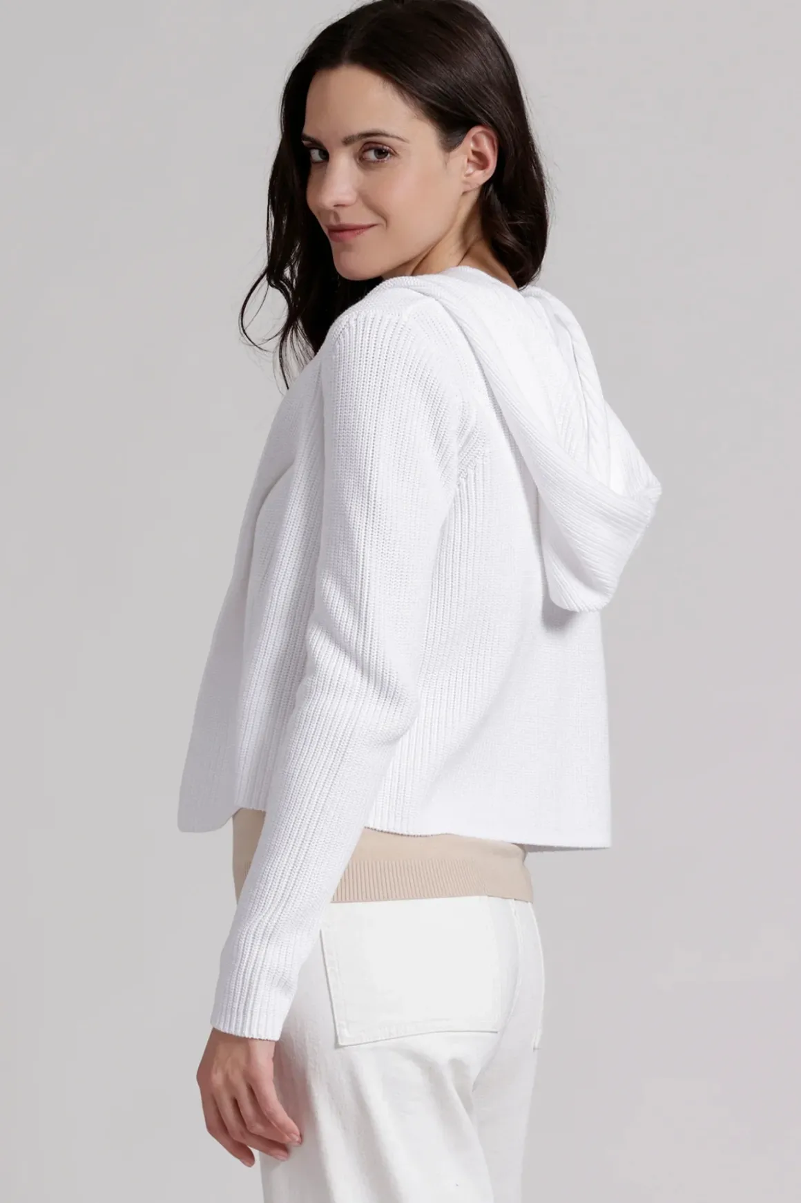 Minnie Rose Shaker Hooded Cardigan