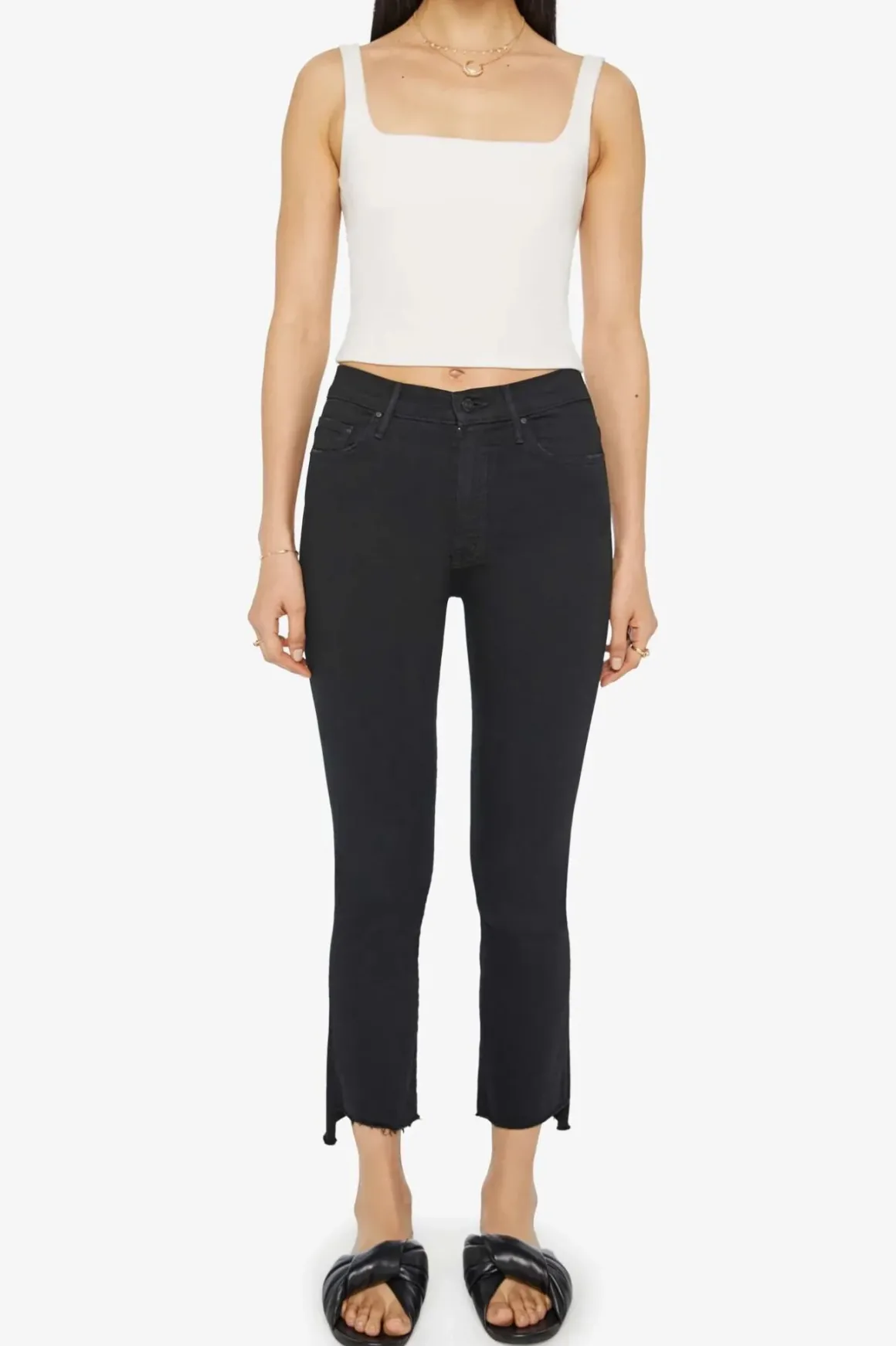 Mother Insider Crop Step Fray