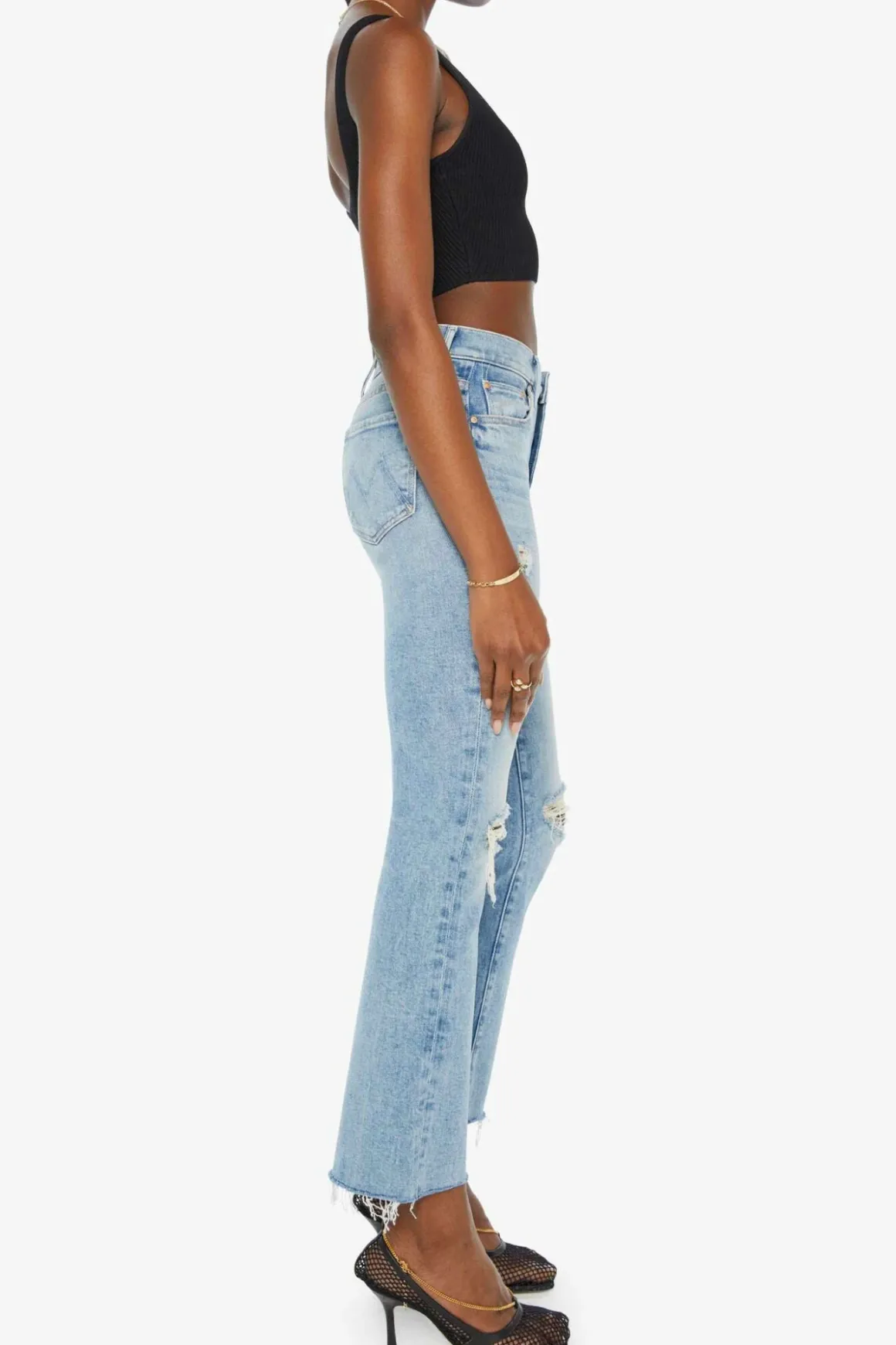 Mother Insider Flood Fray Jeans