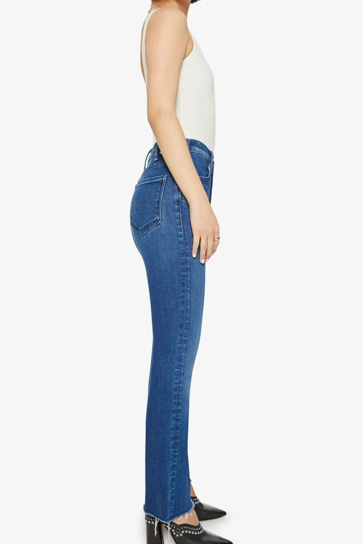 Mother Lil Hustler Flood Frayed Jeans