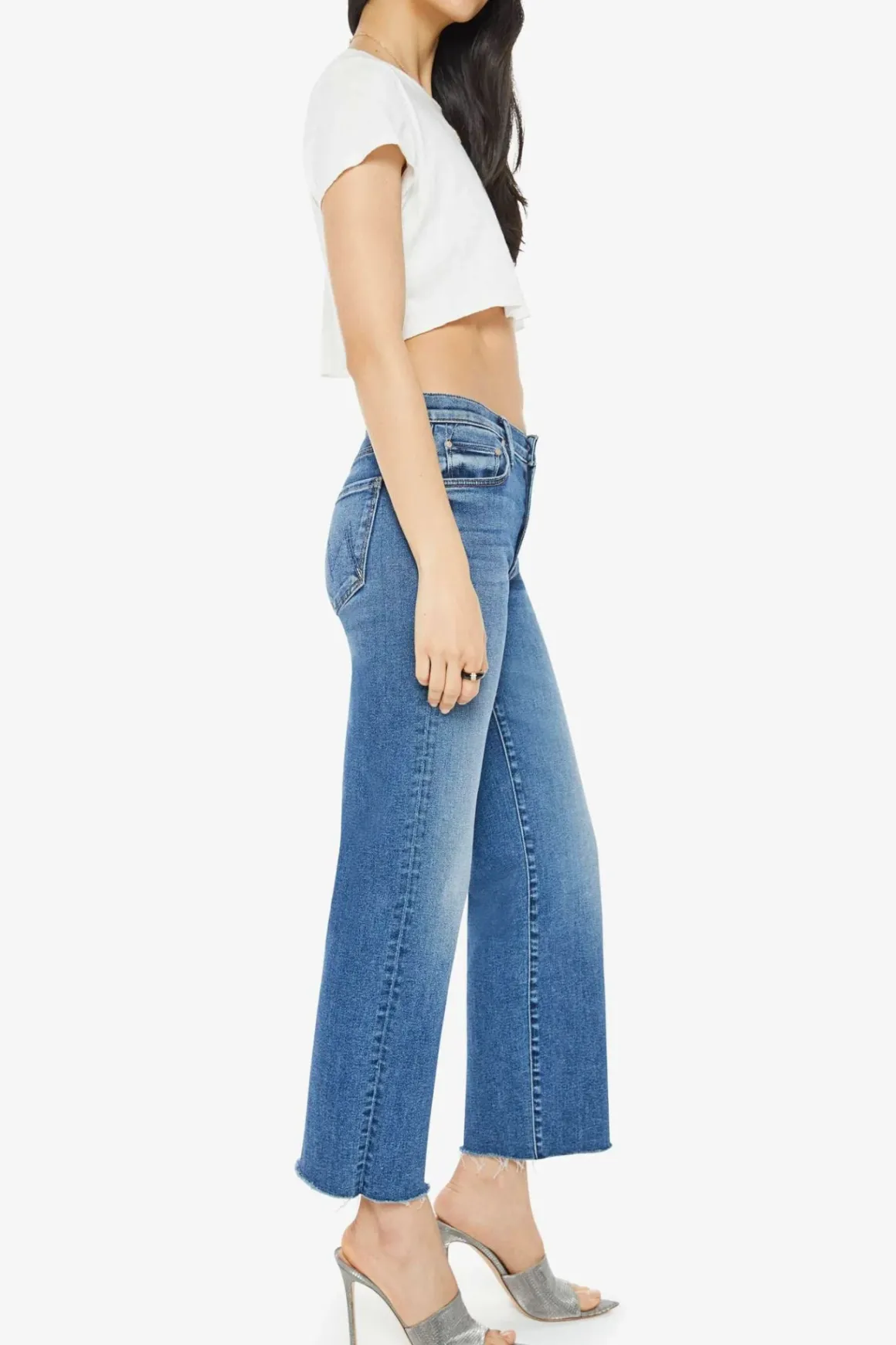 Mother Mid Rise Rambler Ankle Fray Jeans