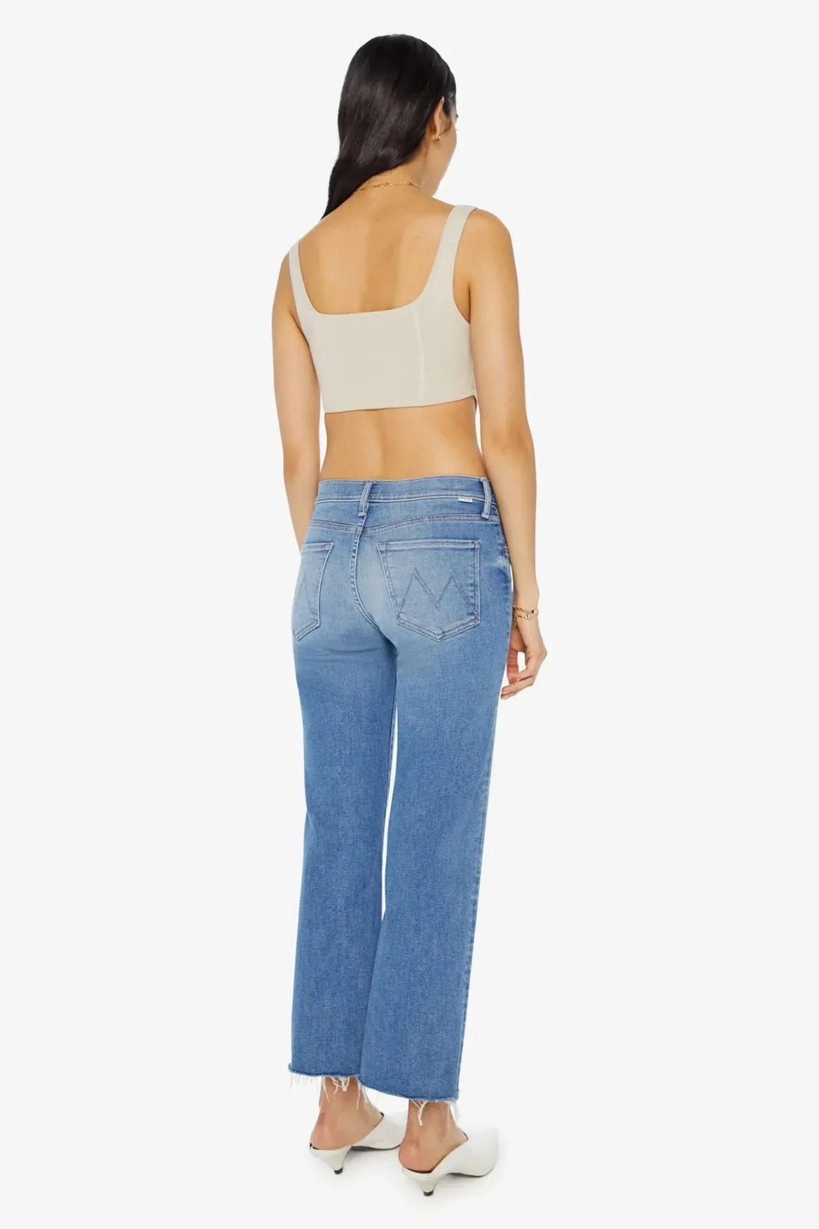 Mother Mid Rise Rambler Ankle Fray Jeans