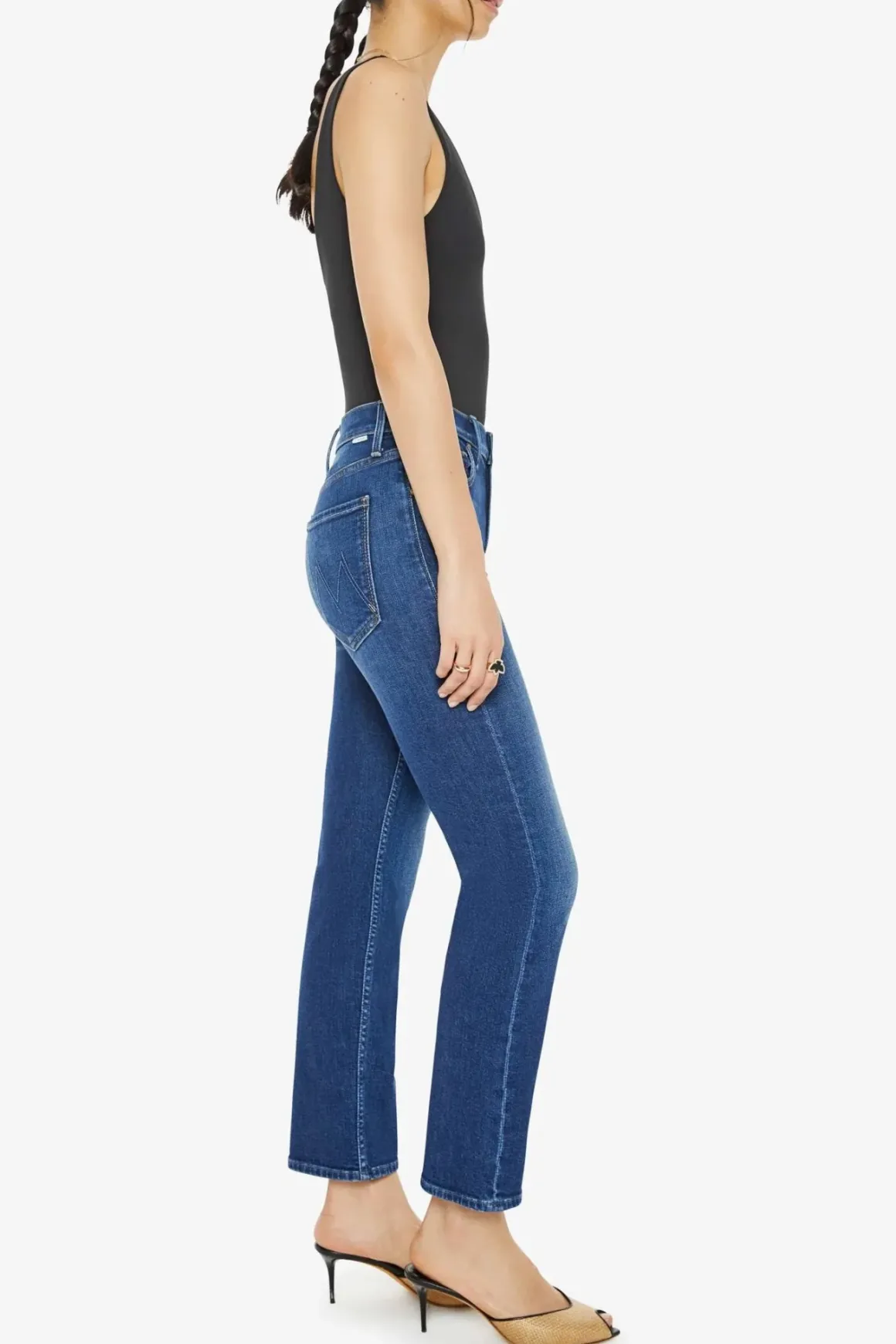 Mother Mid Rise Rider Flood Jeans
