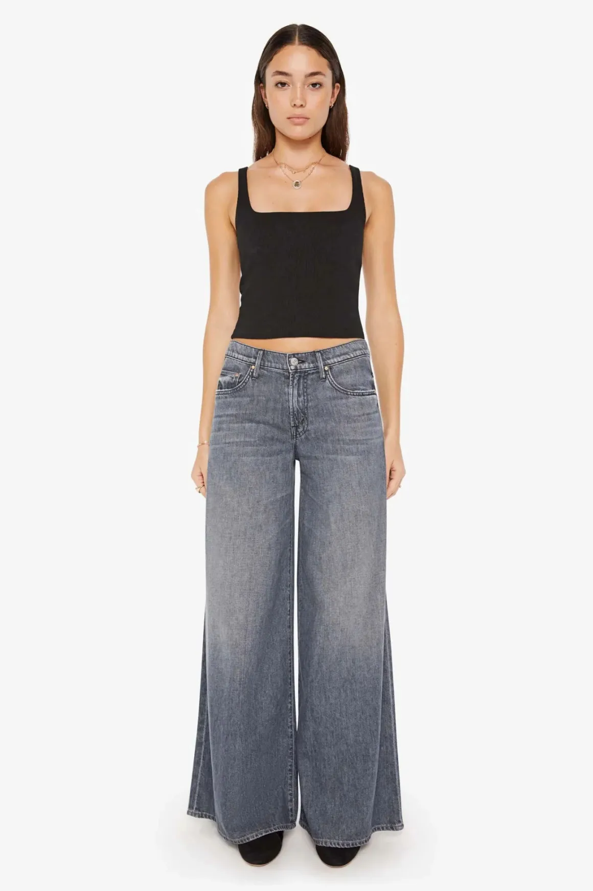 Mother Swisher Sneak Wide Leg Jeans