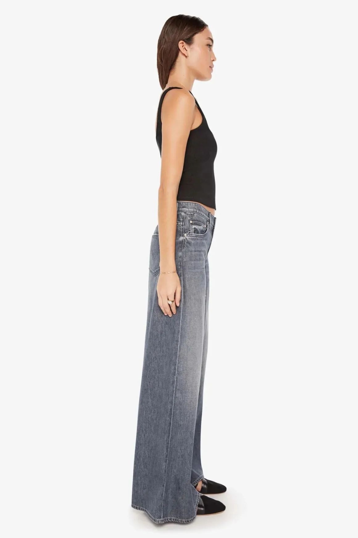 Mother Swisher Sneak Wide Leg Jeans