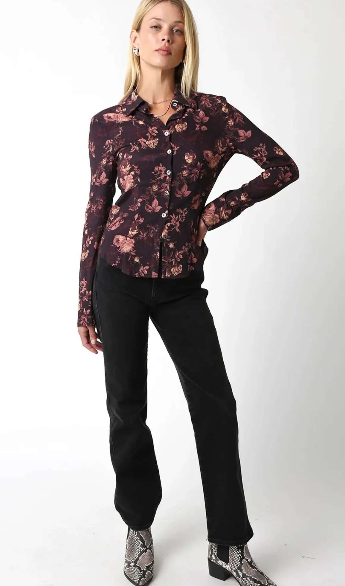 Olivaceous Angela Floral Shirt