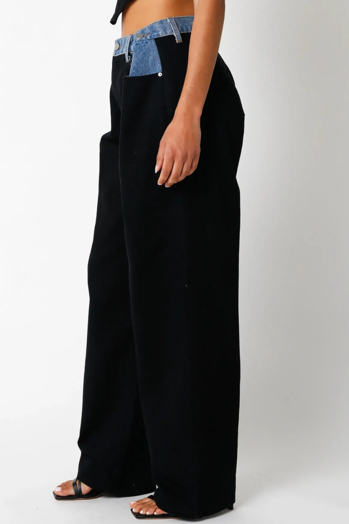 Olivaceous Ava Contrast Denim Pants