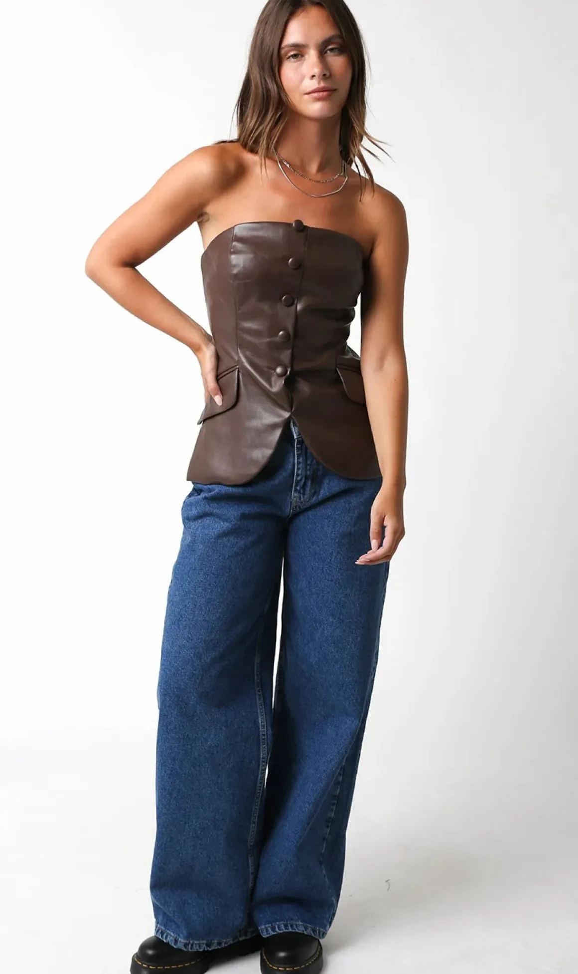 Olivaceous Dorothy Vegan Leather Bustier