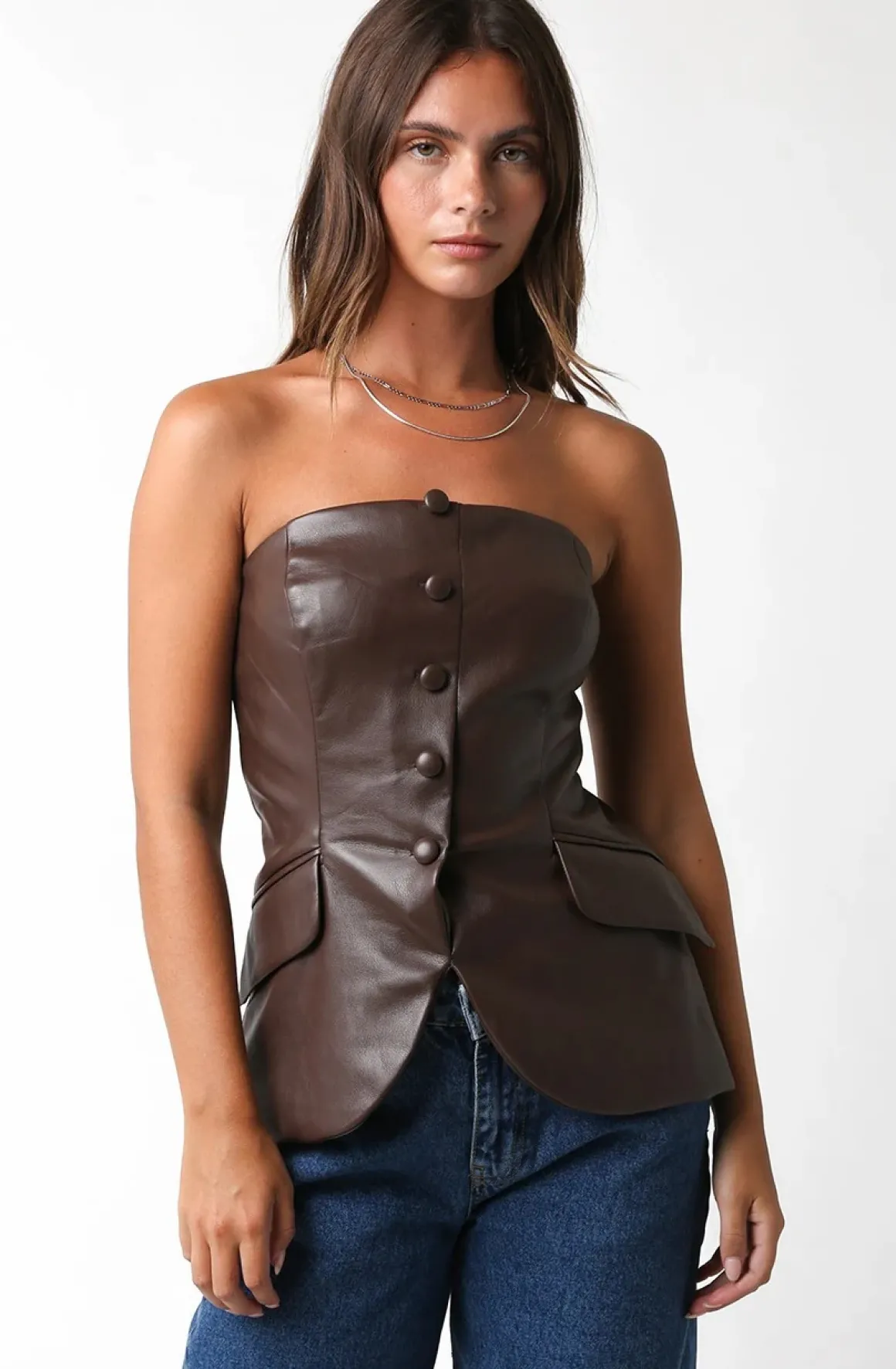 Olivaceous Dorothy Vegan Leather Bustier