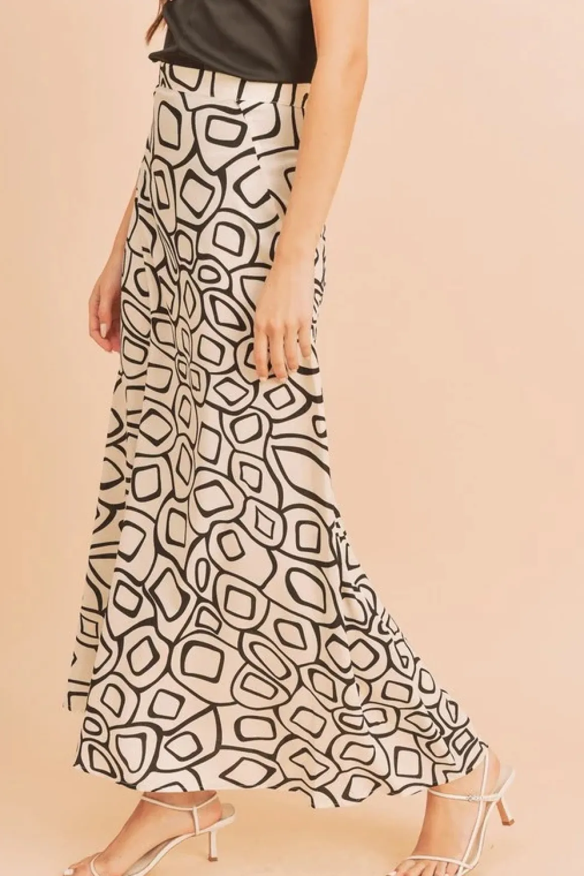 Olive Abstract Print Skirt *Online Only*