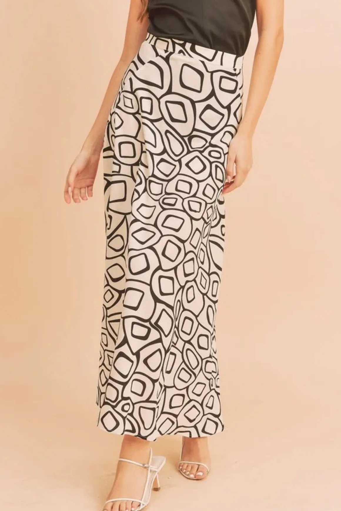 Olive Abstract Print Skirt *Online Only*
