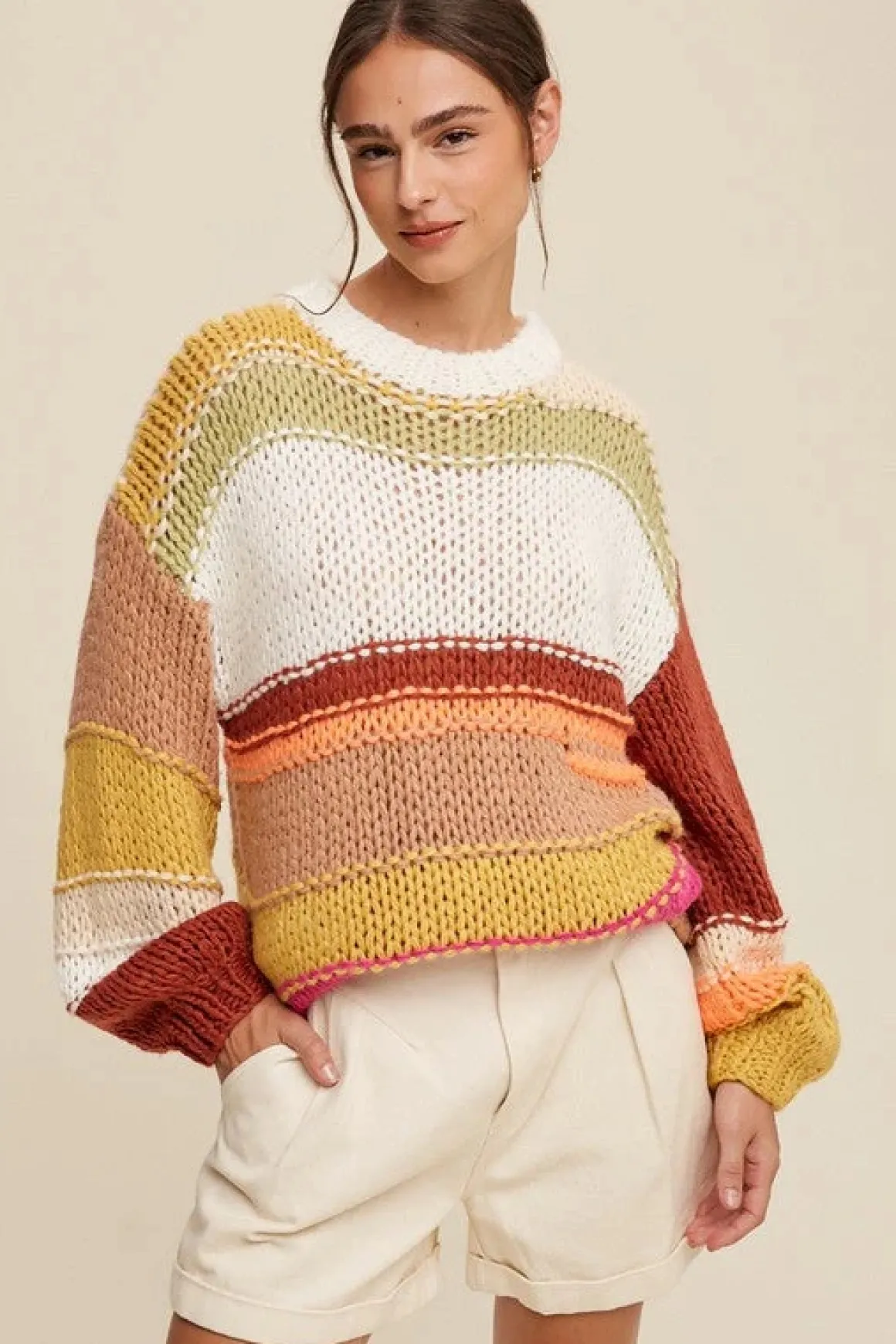 open_mixed_knit_slouchy_h_5.webp Open Mixed Knit Slouchy Hand Crochet Sweater *Online Only*