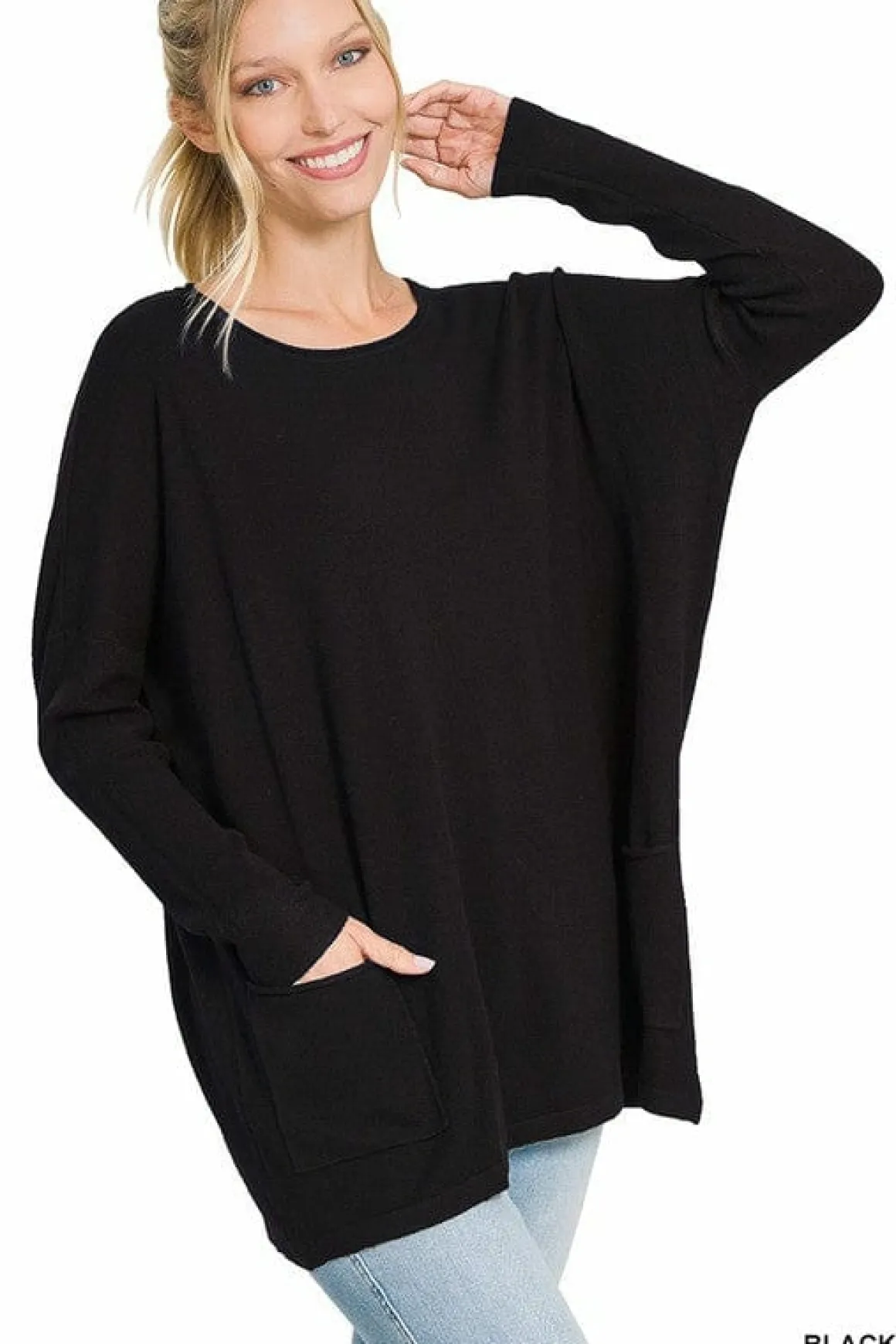 OVERSIZED FRONT POCKET SWEATER *Online Only*