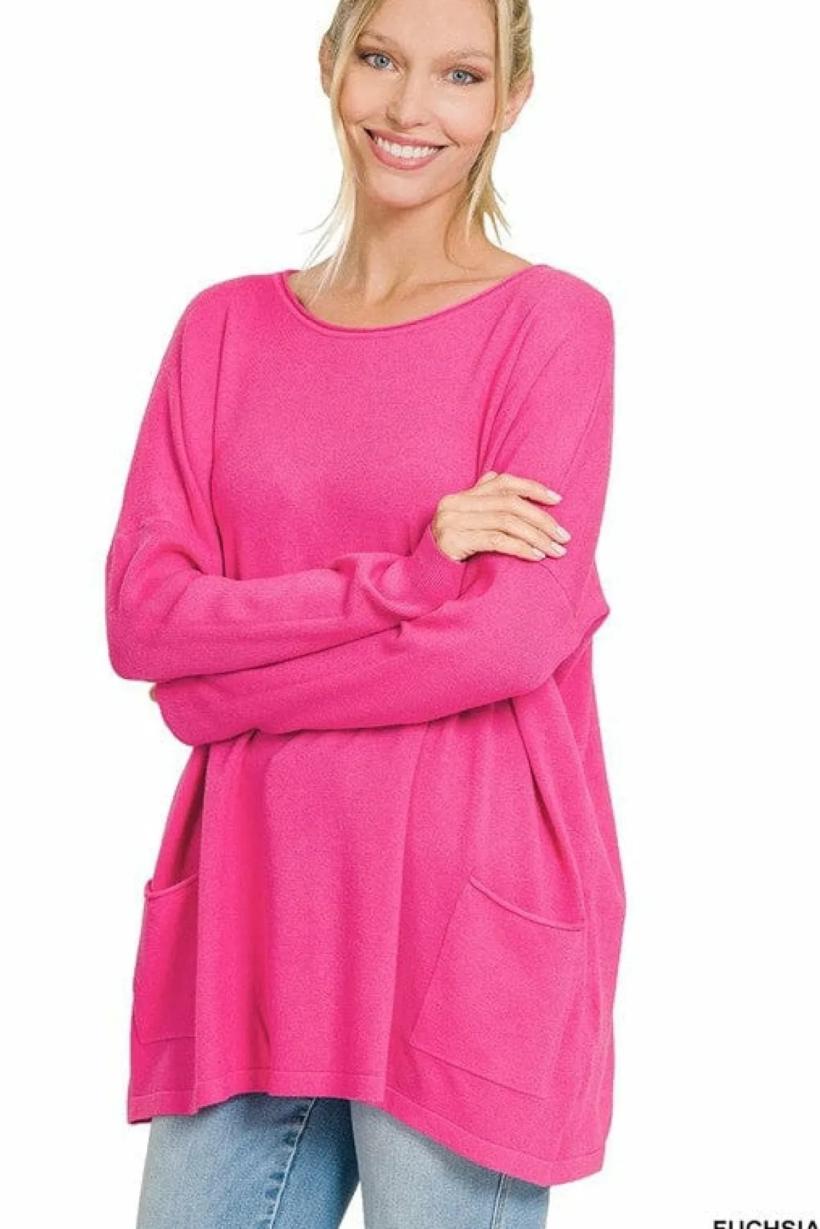 OVERSIZED FRONT POCKET SWEATER  *Online Only*