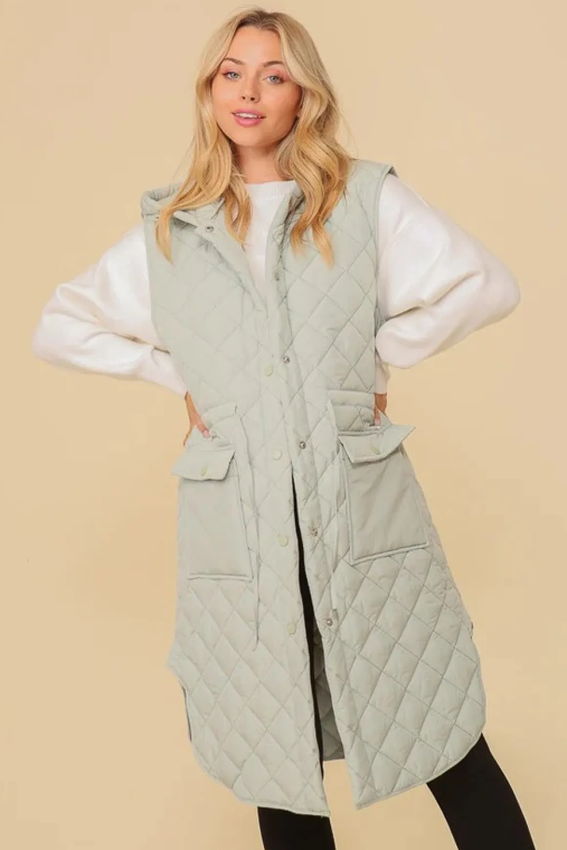 Oversized Quilted Midi Jacket *Online Only*