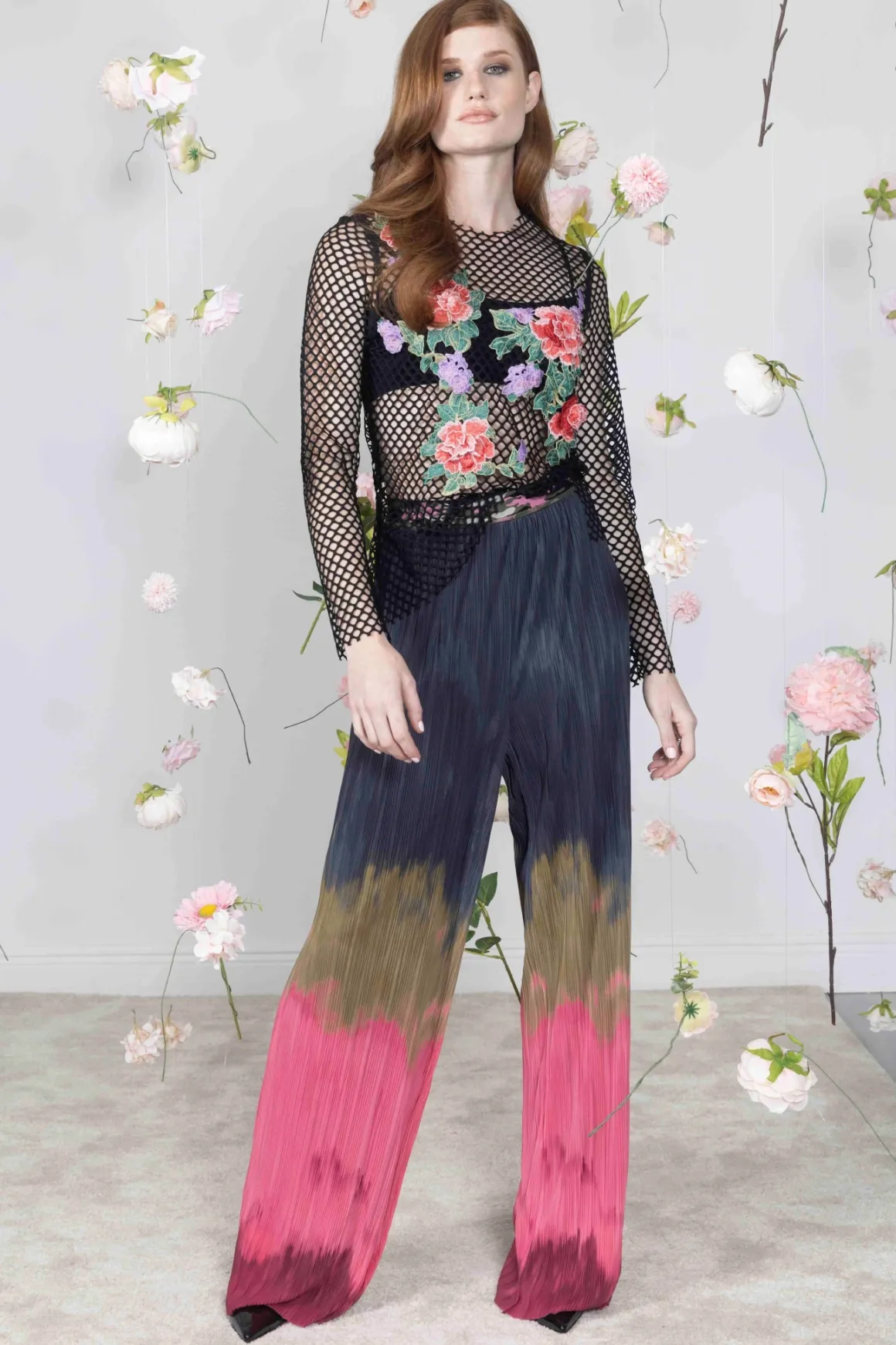 Petit Pois Fishnet Floral Top *FINAL SALE*