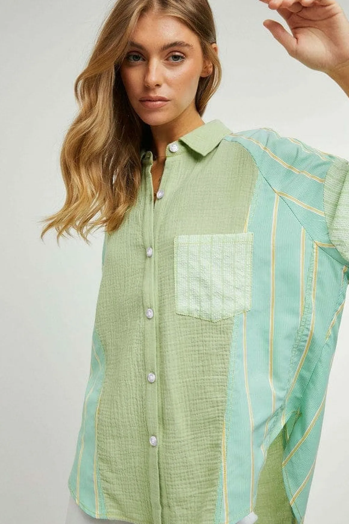 Plaid Stripe Shirt Top *Online Only*