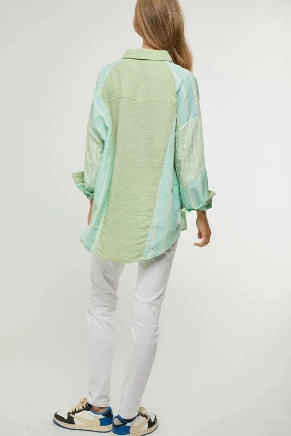 plaid_stripe_shirt_top_on_1.webp Plaid Stripe Shirt Top *Online Only*