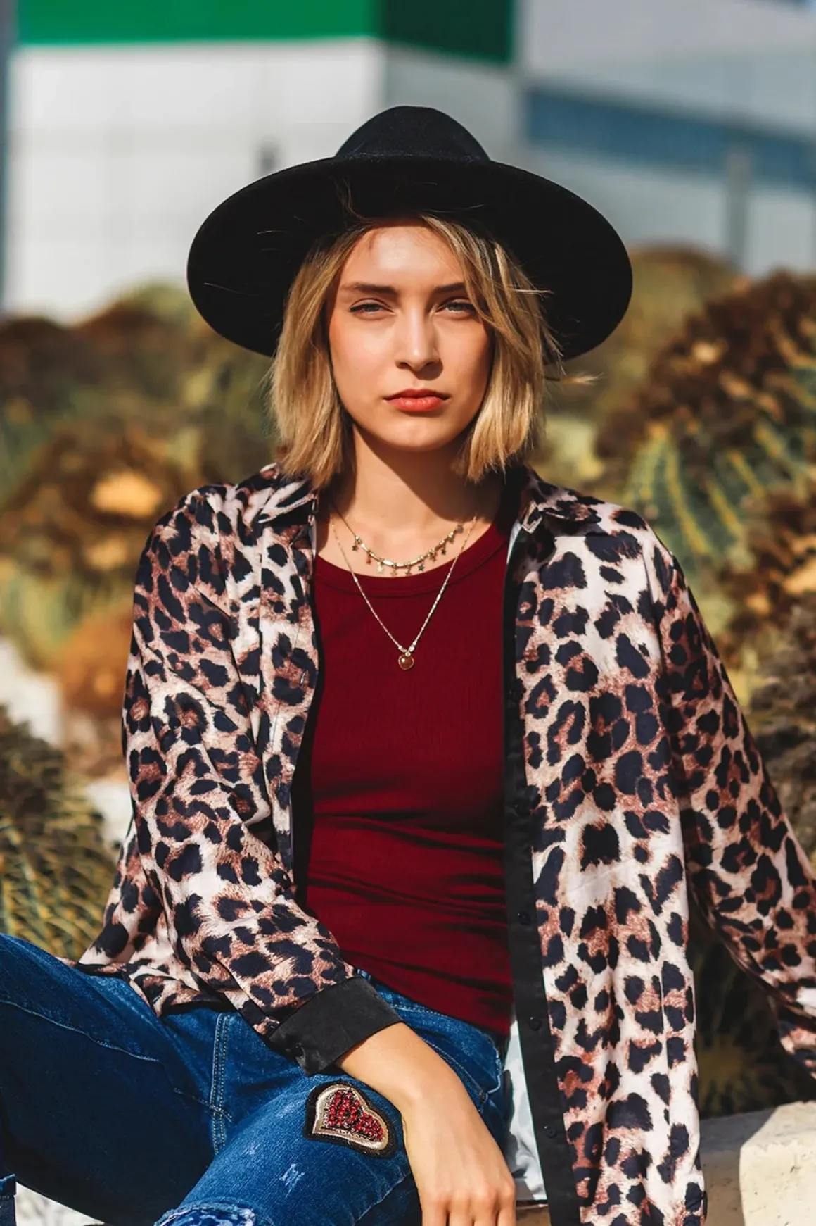 Q2 Leopard Print Button Down
