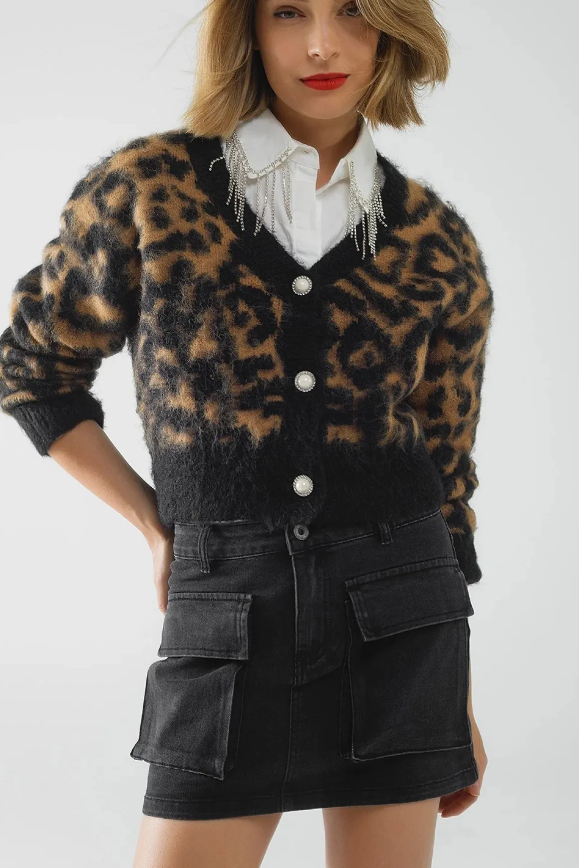 Q2 Leopard Print Cardigan