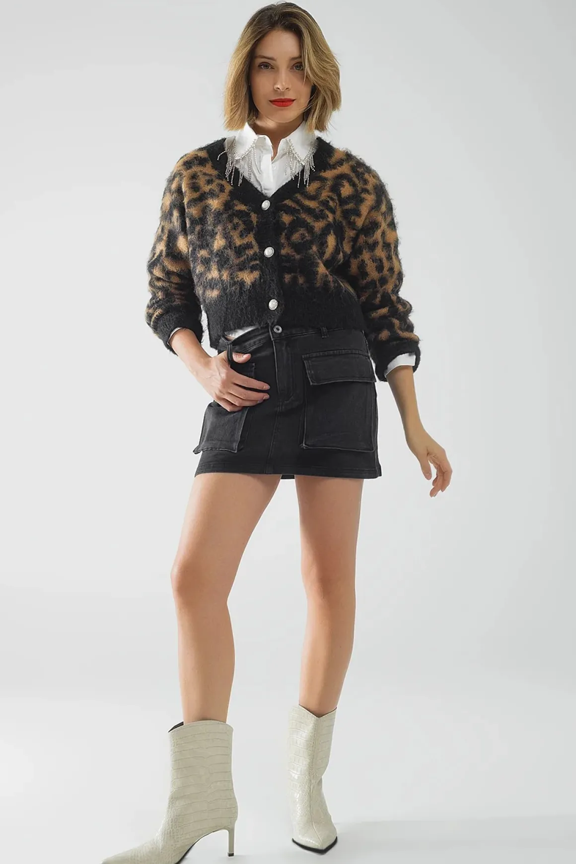 Q2 Leopard Print Cardigan