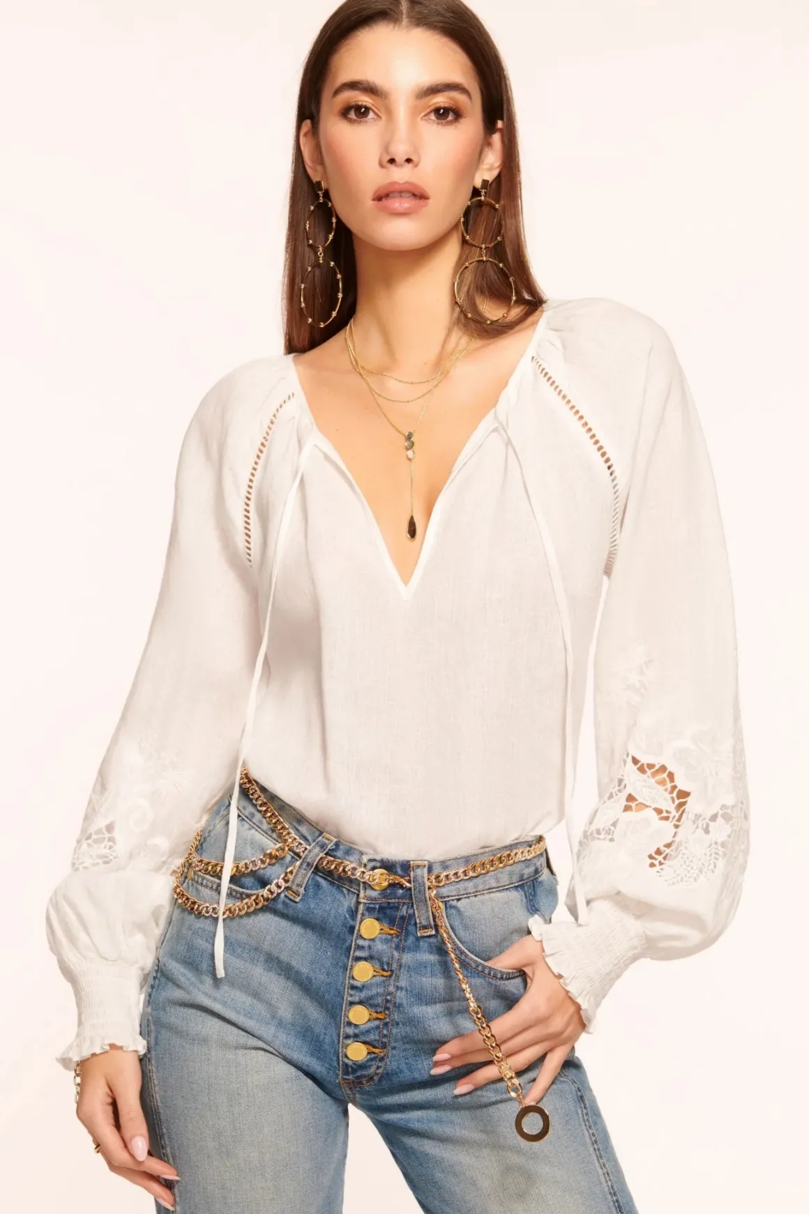 Ramy Brook Flora Embroidered Blouse