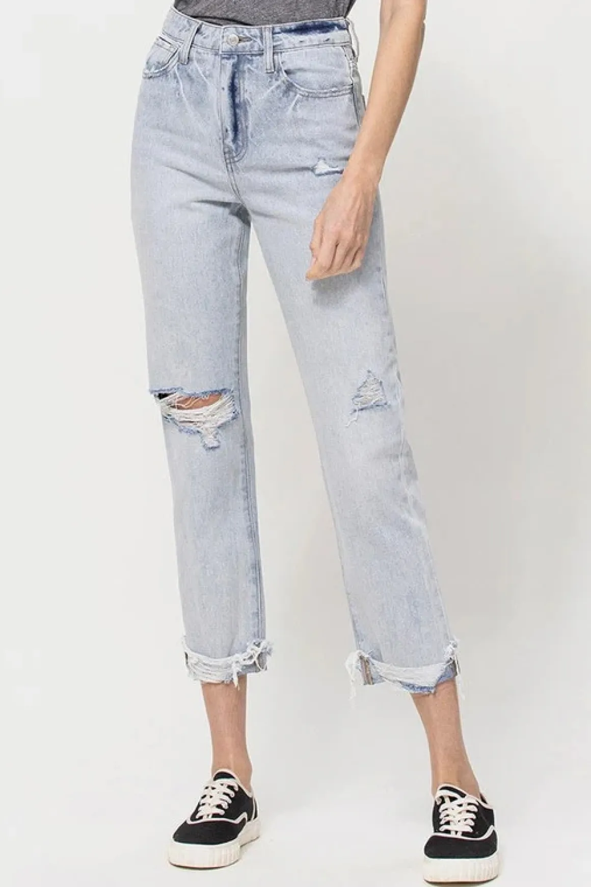 Relaxed Cuffed Straight Jeans *Online Only*