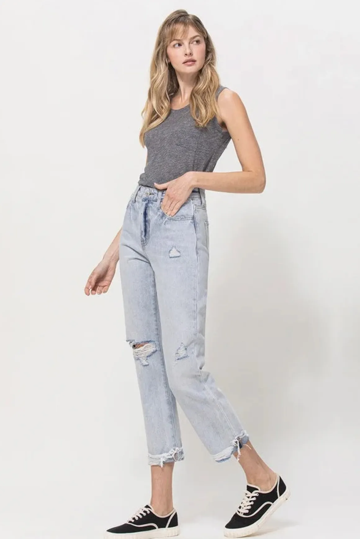 Relaxed Cuffed Straight Jeans *Online Only*