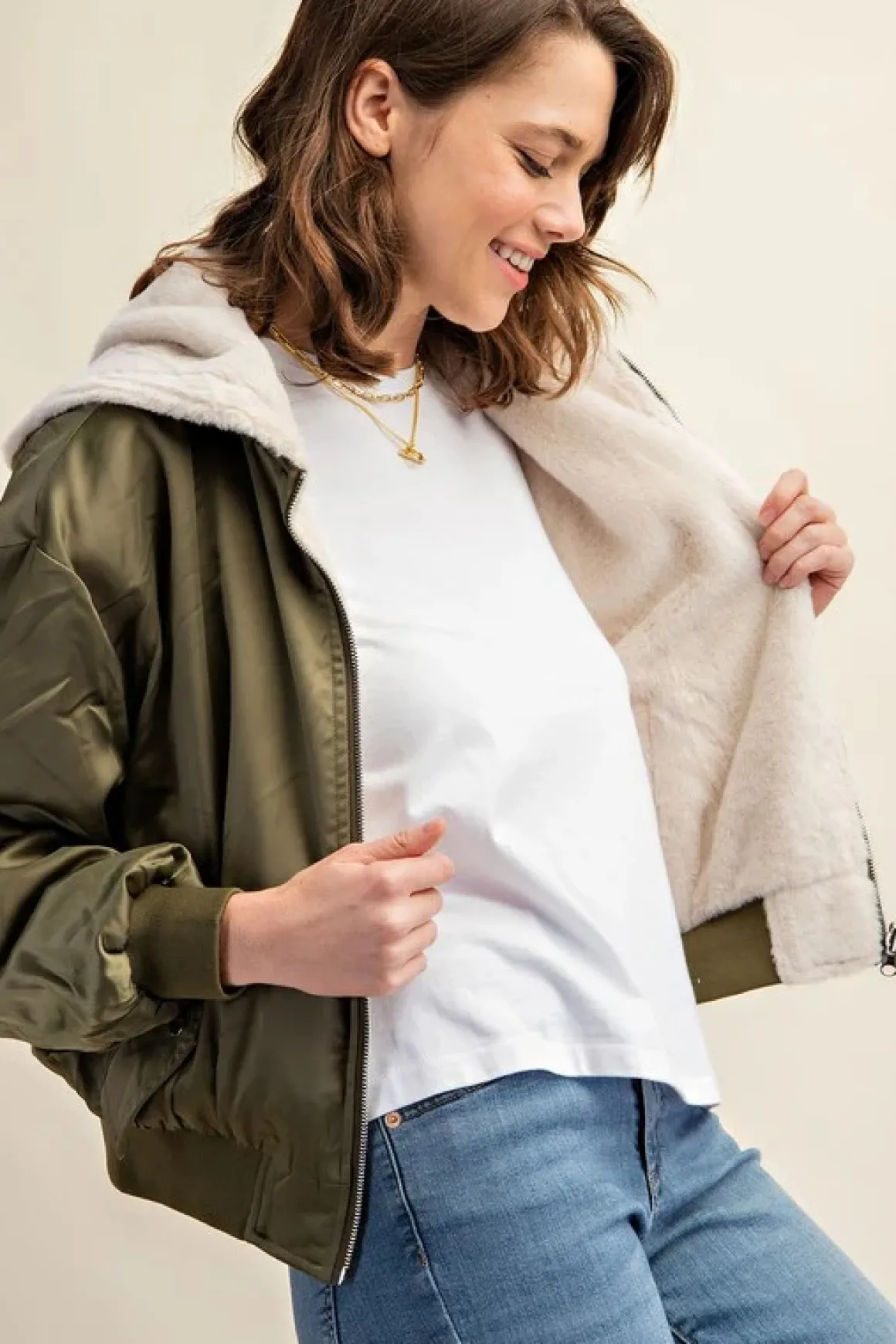 Reversible Fur Lined Bomber Jacket *Online Only*