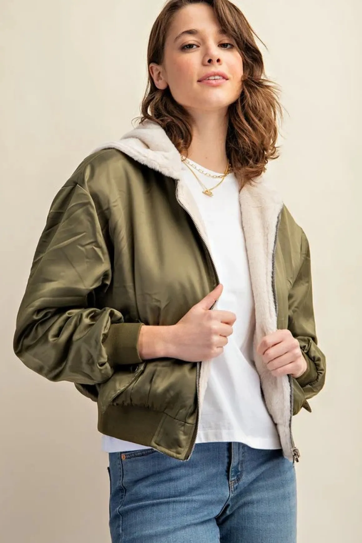 Reversible Fur Lined Bomber Jacket *Online Only*