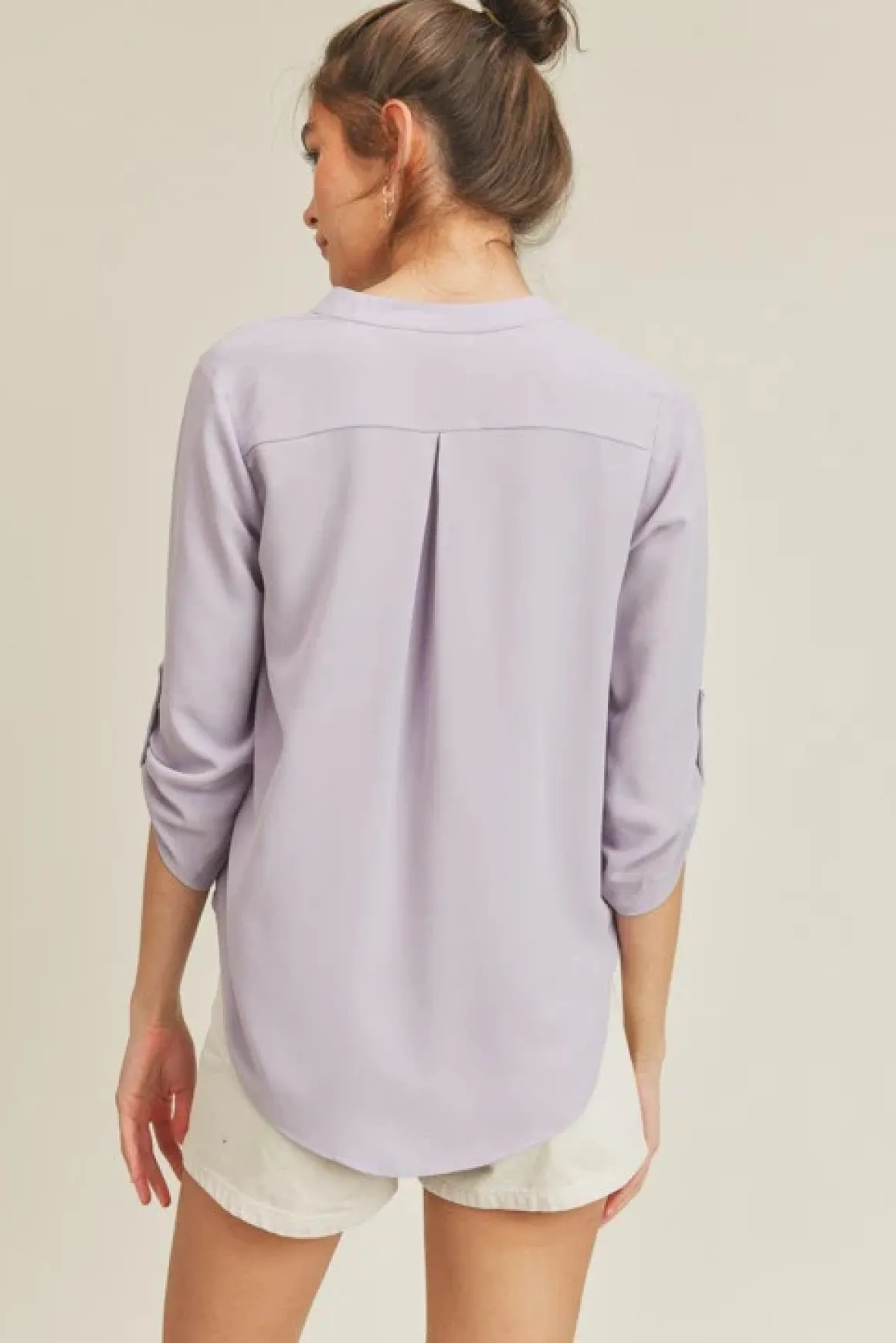 roll_up_sleeve_v_neck_top_3.webp Roll Up Sleeve V Neck Top *Online Only*