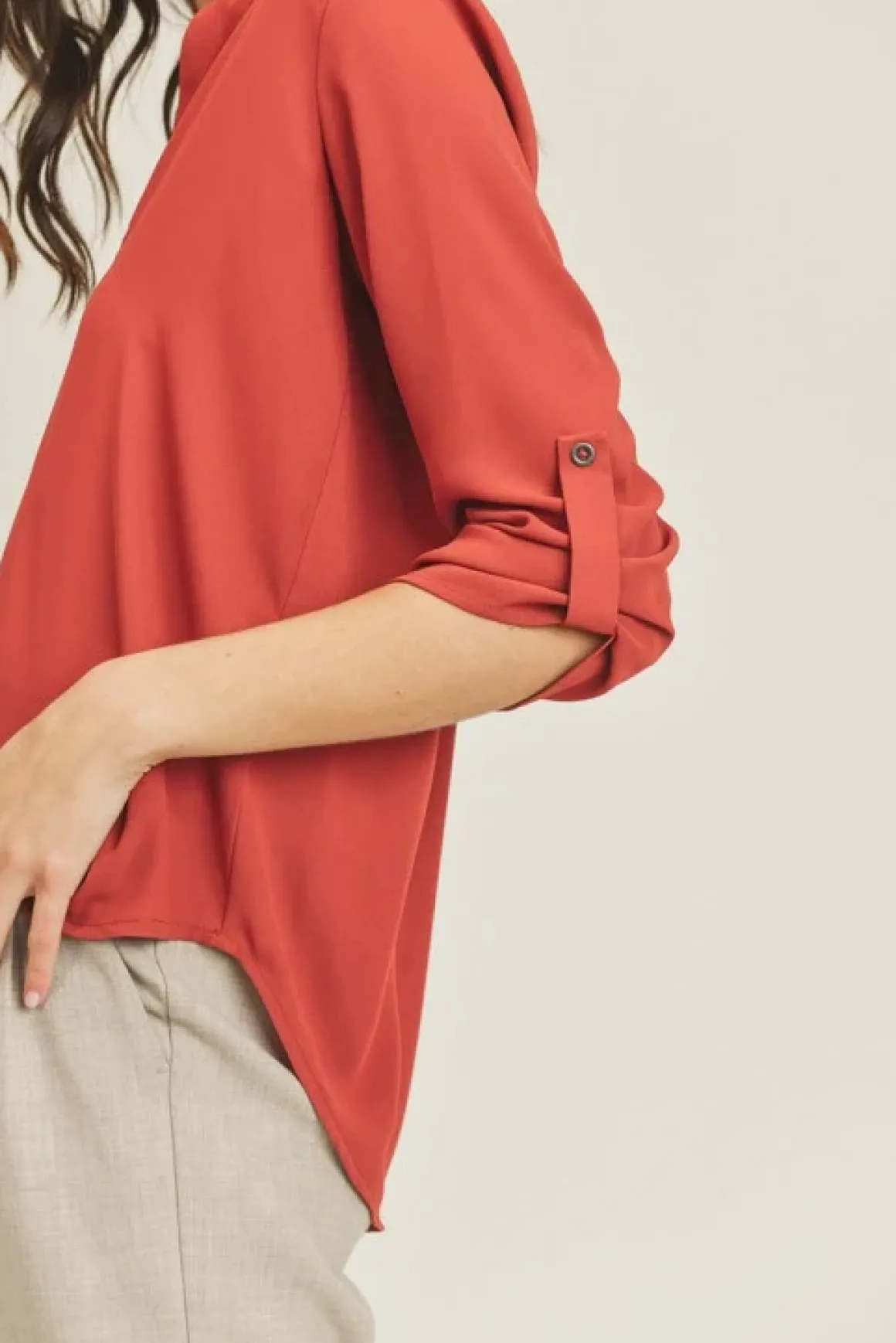 roll_up_sleeve_v_neck_top_6.webp Roll Up Sleeve V Neck Top *Online Only*