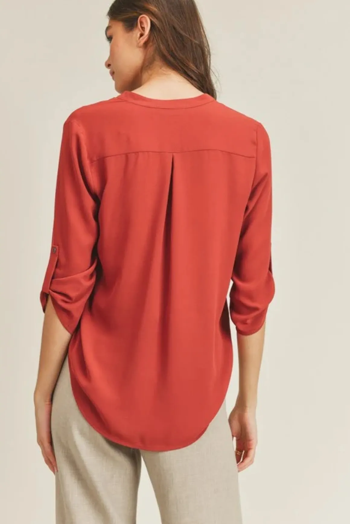 roll_up_sleeve_v_neck_top_7.webp Roll Up Sleeve V Neck Top *Online Only*
