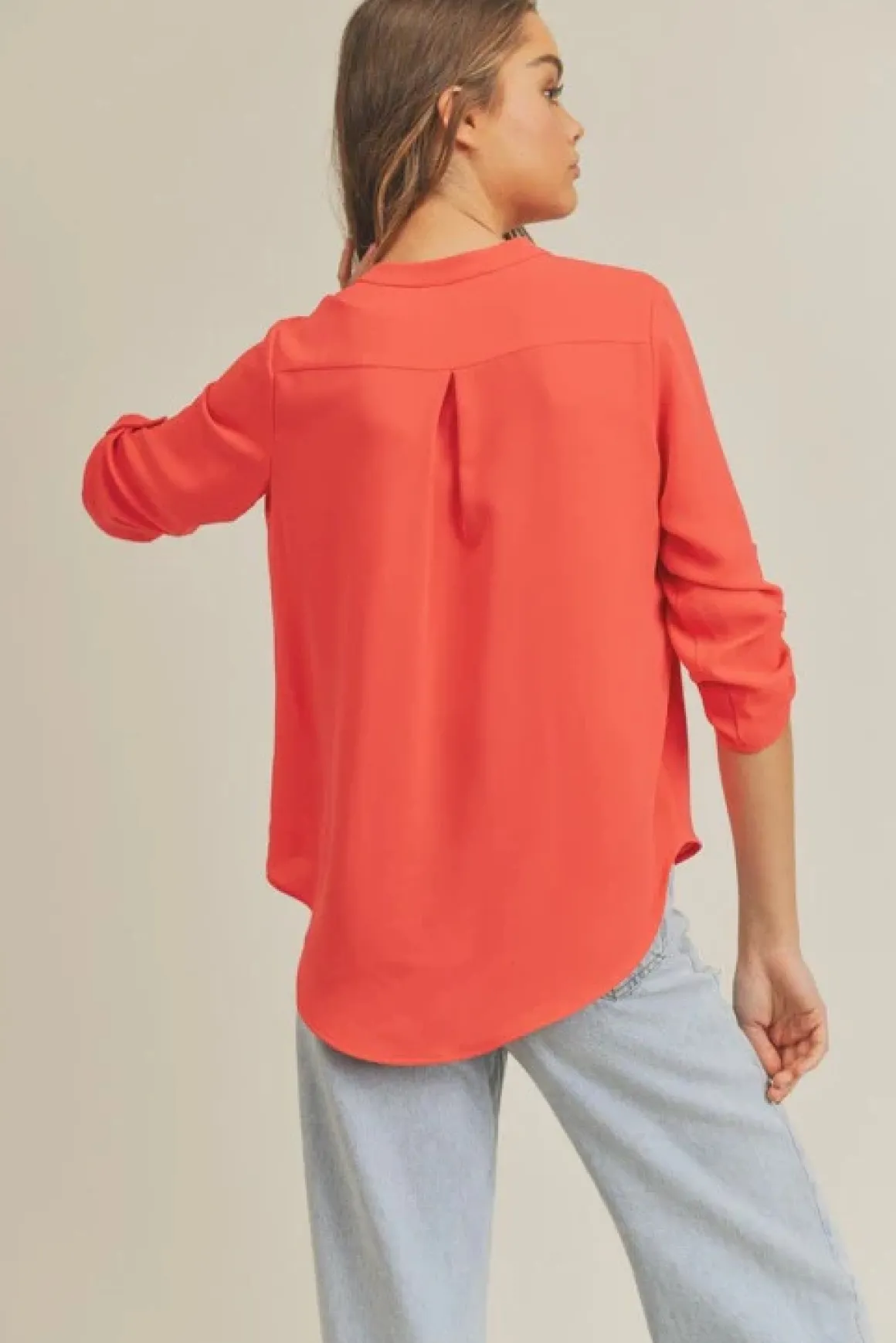 roll_up_sleeve_v_neck_top_9.webp Roll Up Sleeve V Neck Top *Online Only*