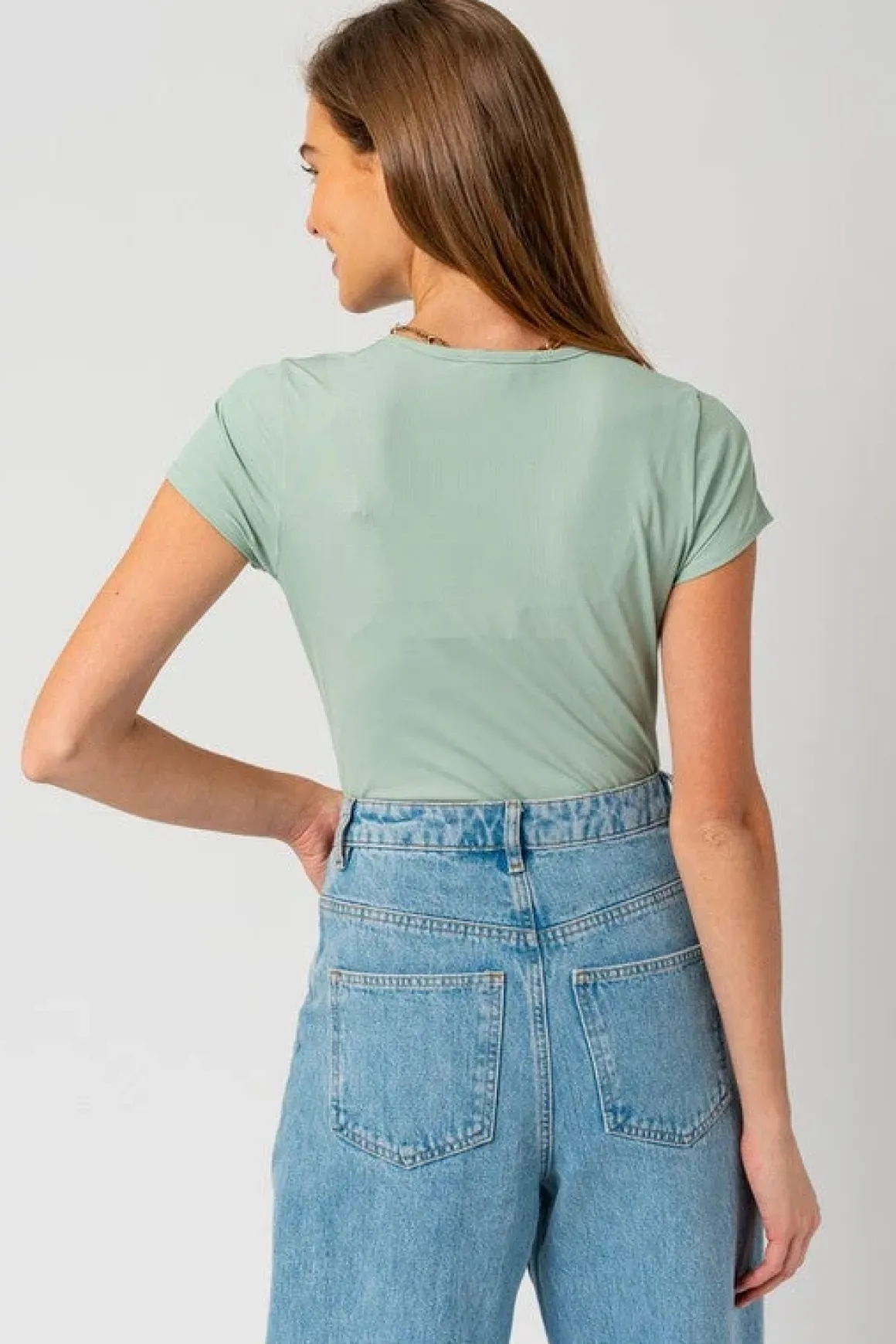 Round Neck Short Sleeve Bodysuit *Online Only*