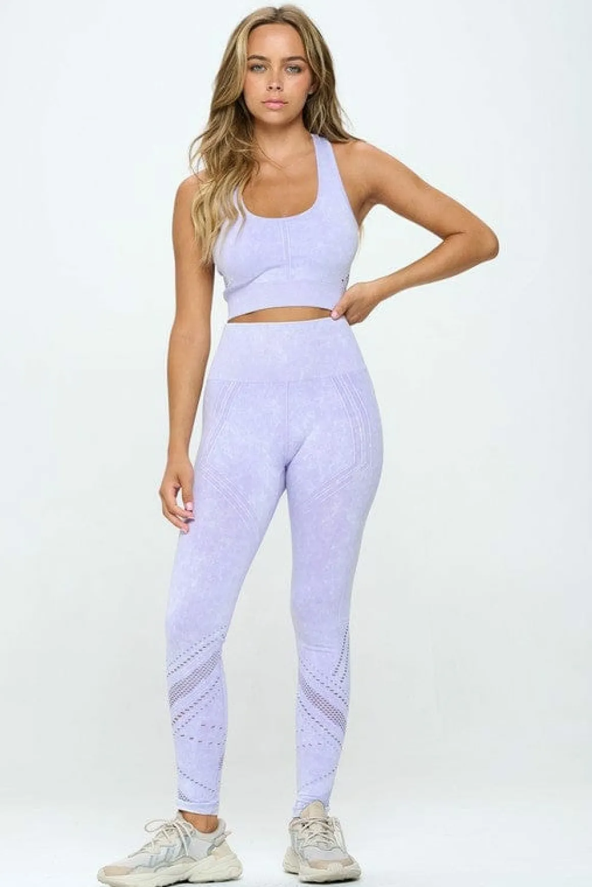 Seamless Two Piece Yoga mineral washed active set *Online Only*