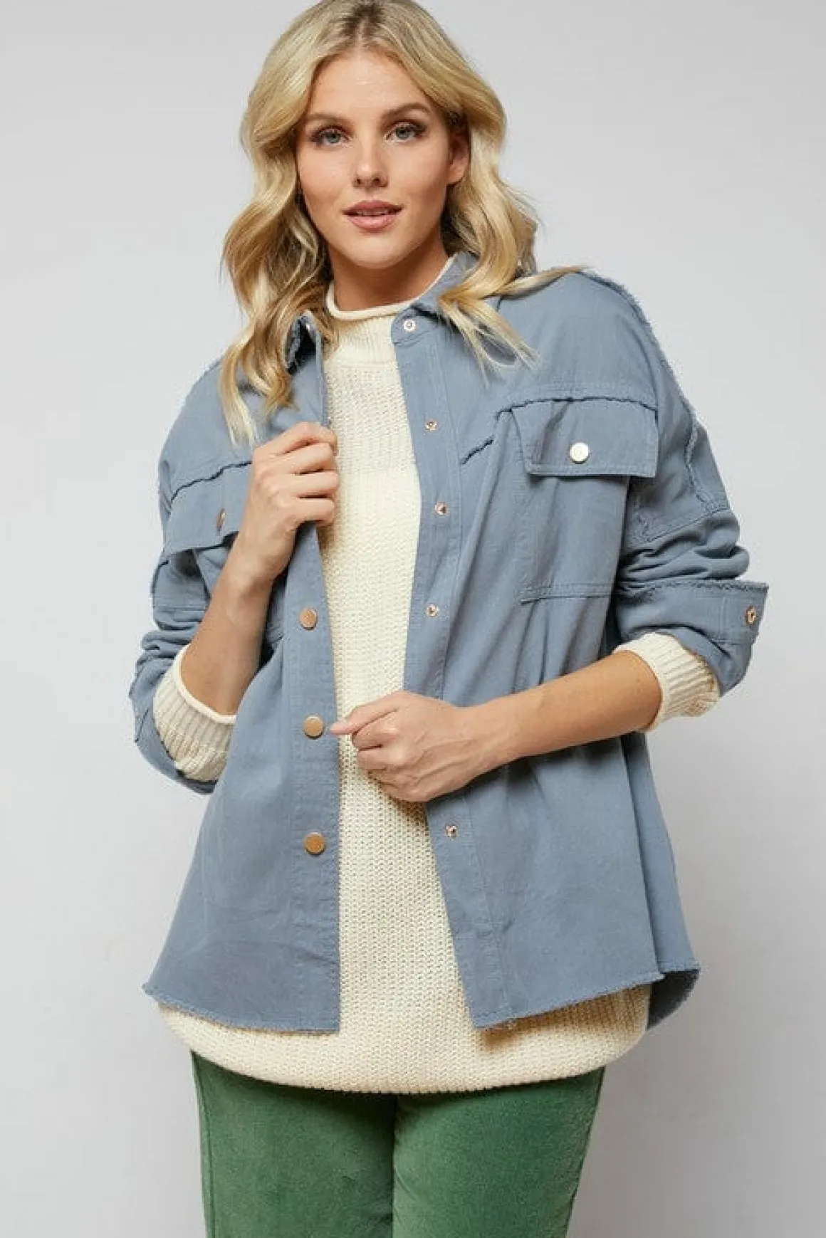 Sequin Long Sleeve Button Down Jacket *Online Only*