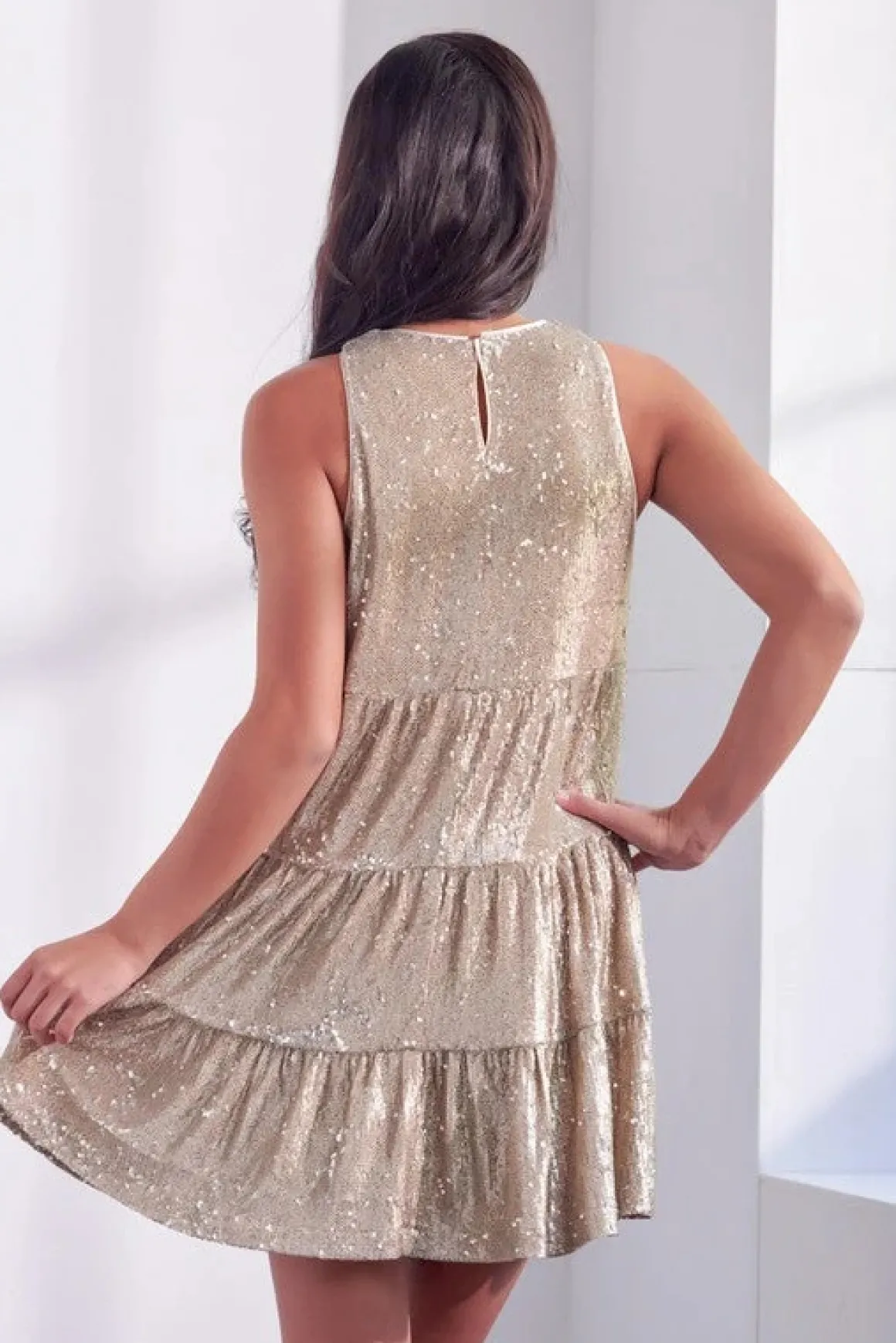 sequin_tiered_flare_dress_2.webp Sequin Tiered Flare Dress *Online Only*