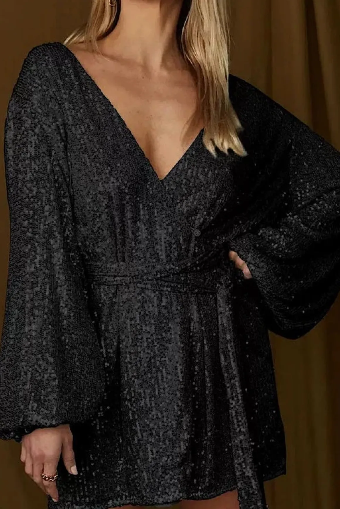 Sequin Wrap Dress *Online Only*