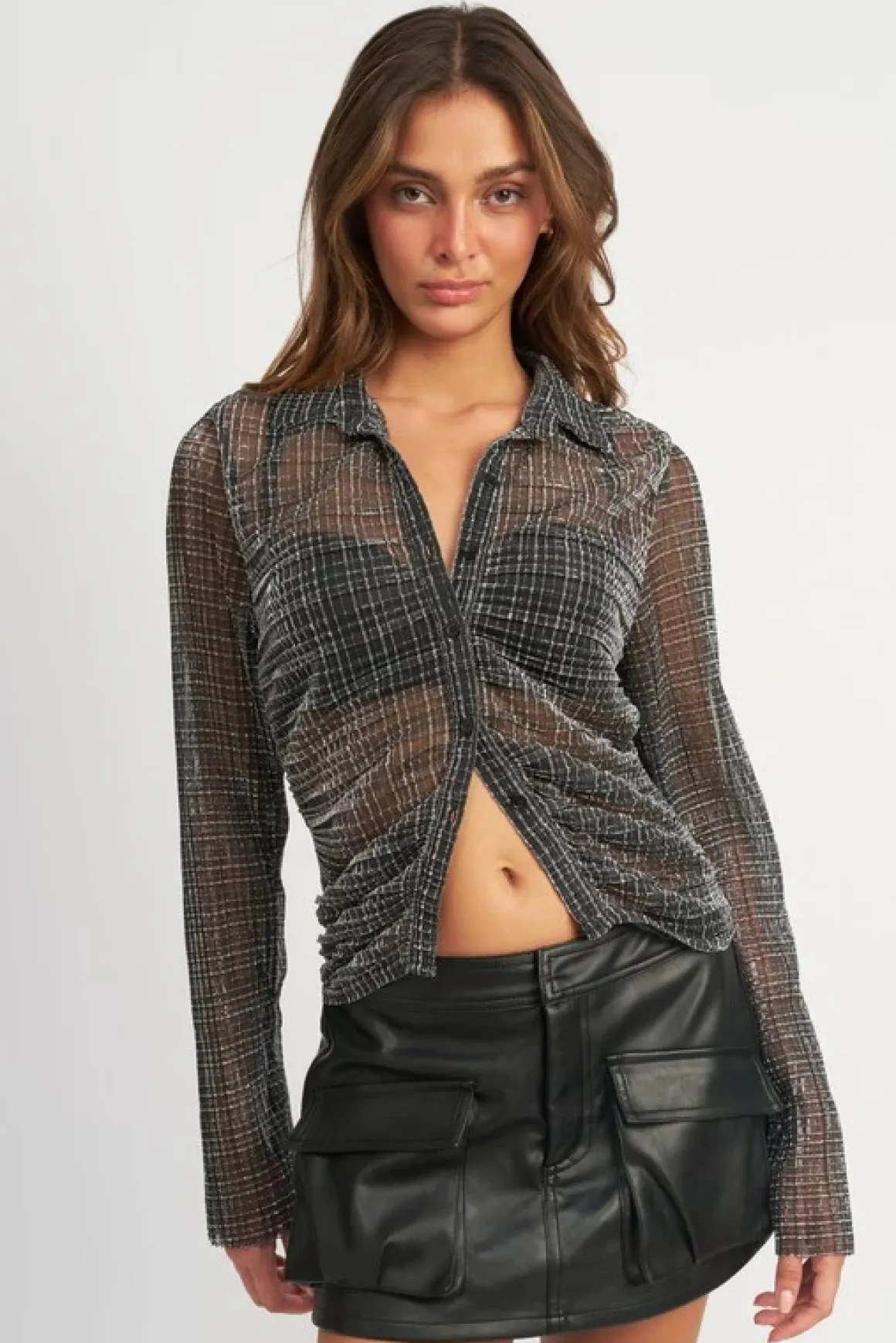 Sheer Button Down Nova Top *Online Only*