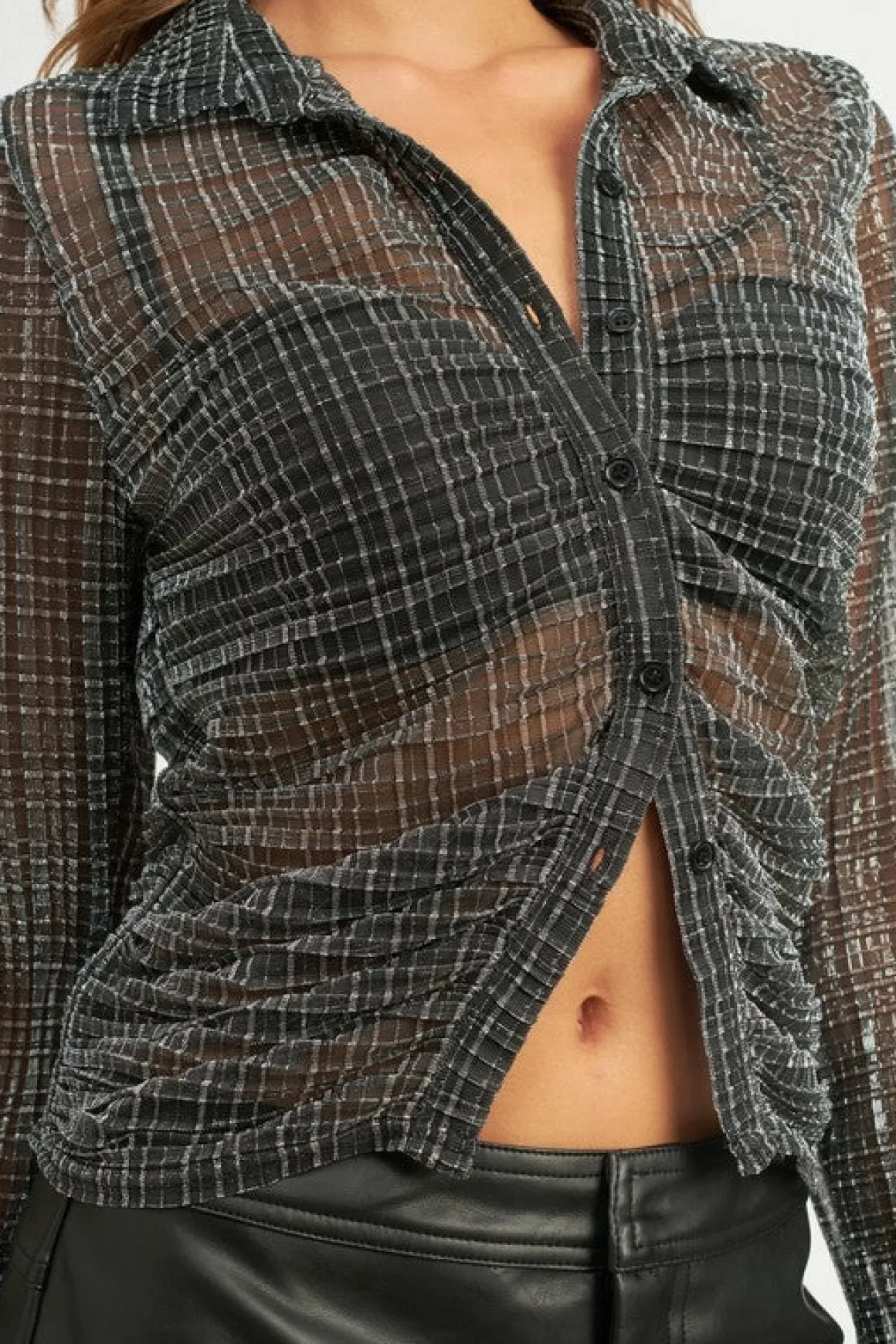 Sheer Button Down Nova Top *Online Only*