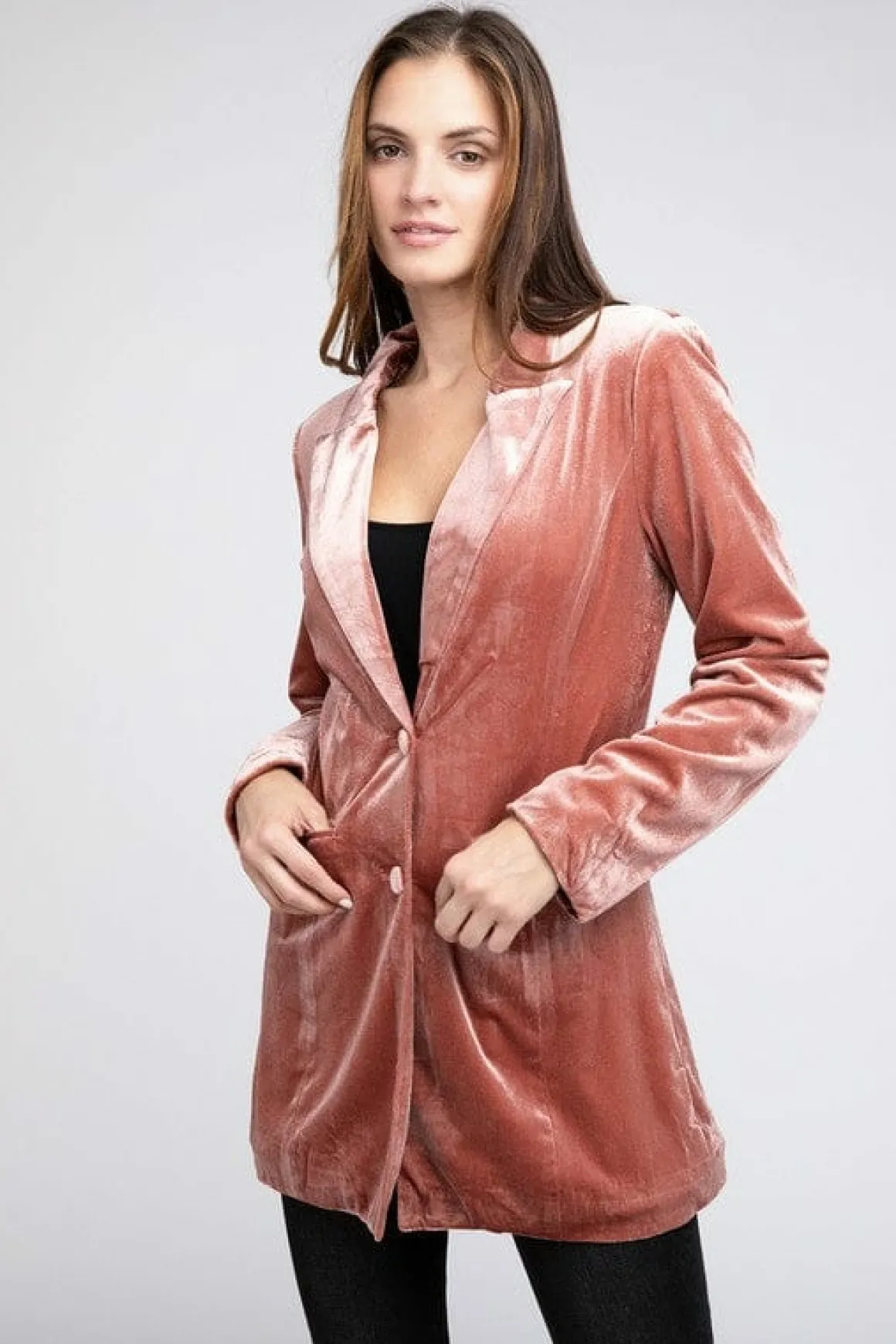 shiny_velvet_peak_lapel_s_8.webp Shiny Velvet Peak Lapel Single Blazer *Online Only*