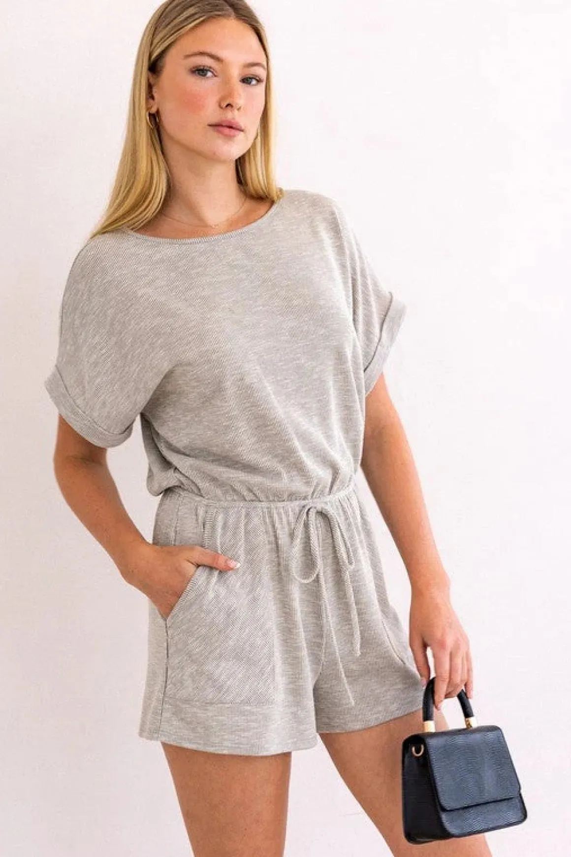 short_rollup_sleeve_elast_15.webp Short Roll-Up Sleeve Elastic Waist Romper * Online Only*