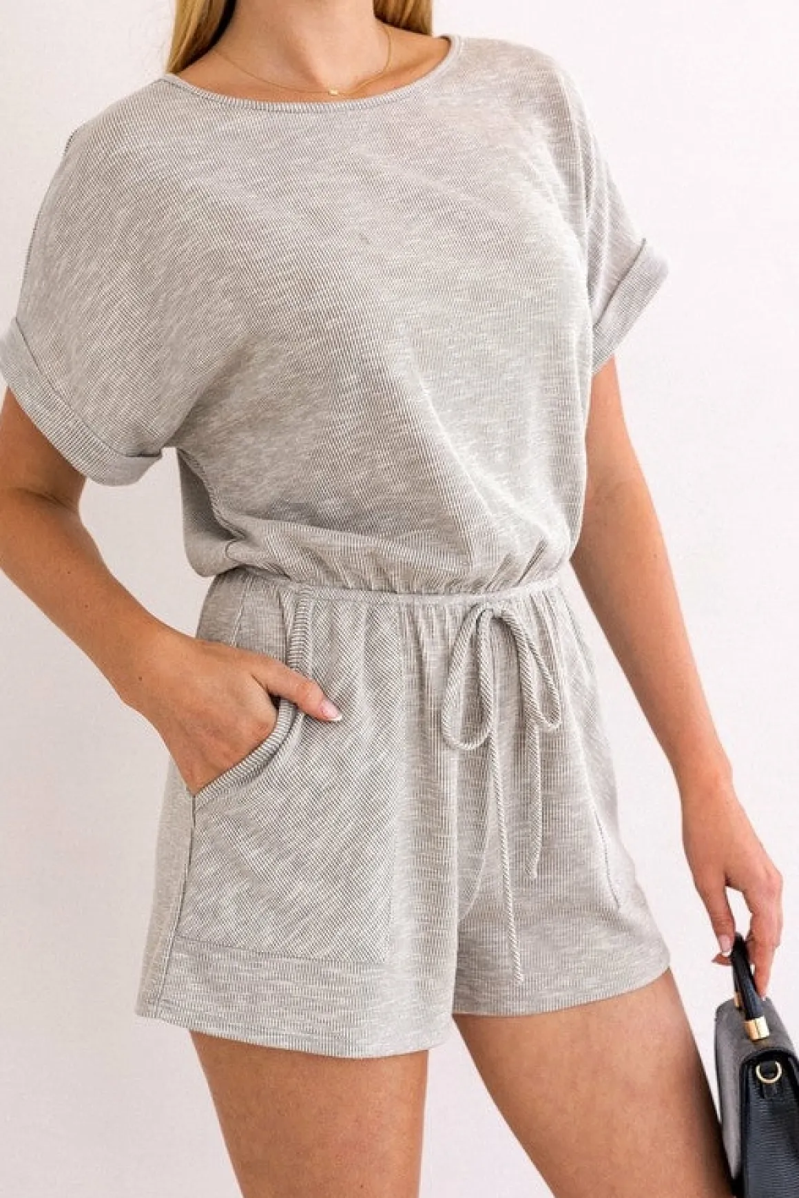 short_rollup_sleeve_elast_18.webp Short Roll-Up Sleeve Elastic Waist Romper * Online Only*