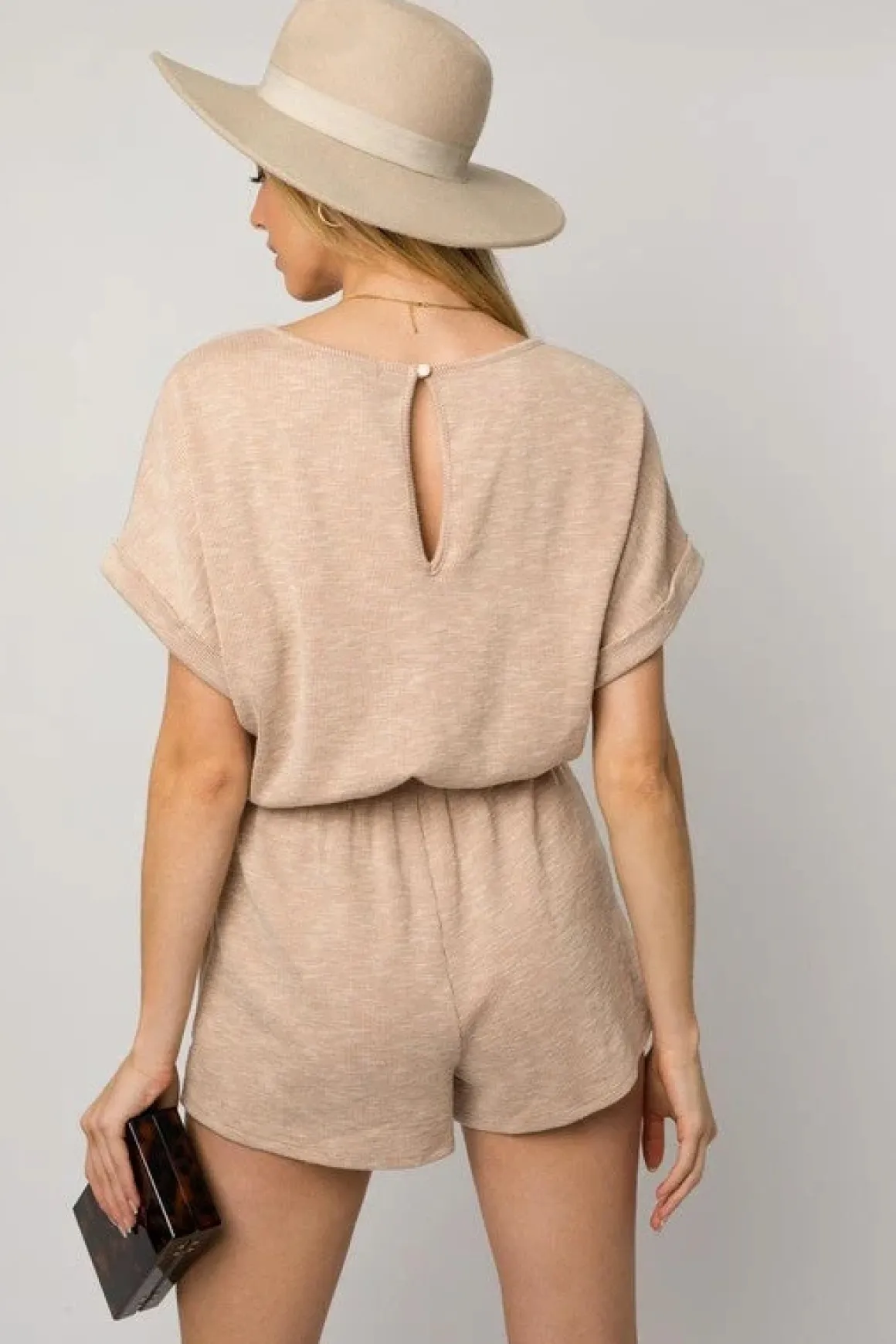 short_rollup_sleeve_elast_3.webp Short Roll-Up Sleeve Elastic Waist Romper * Online Only*